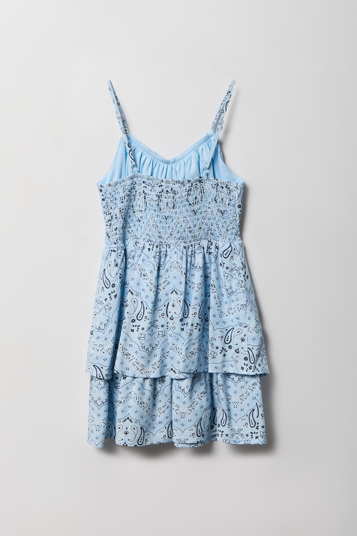 Girls Printed Ruffled Tiered Dress