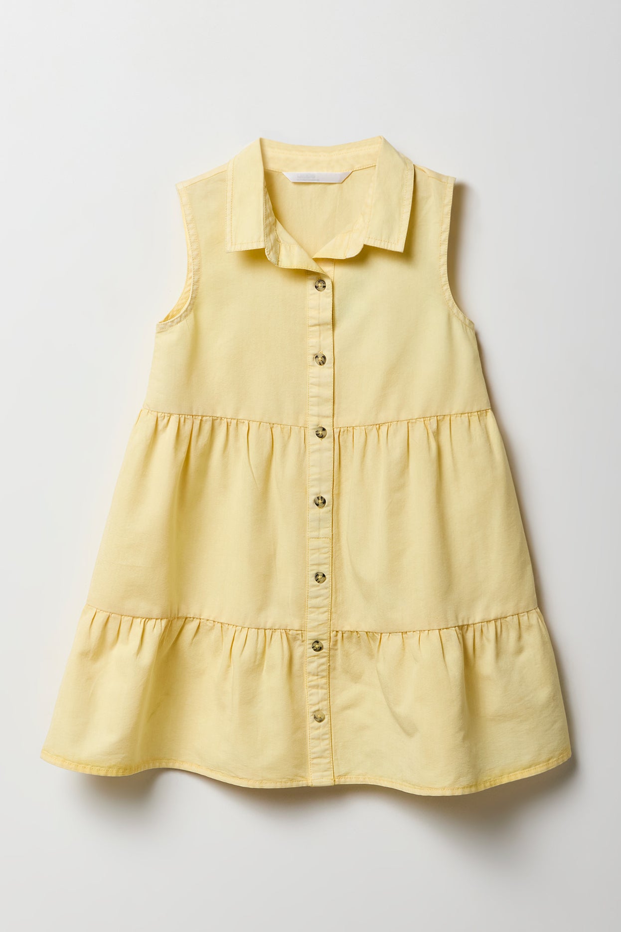 Button Up Tiered Chambray Dress