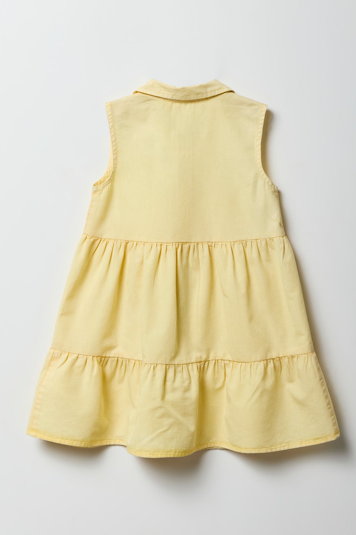 Button Up Tiered Chambray Dress