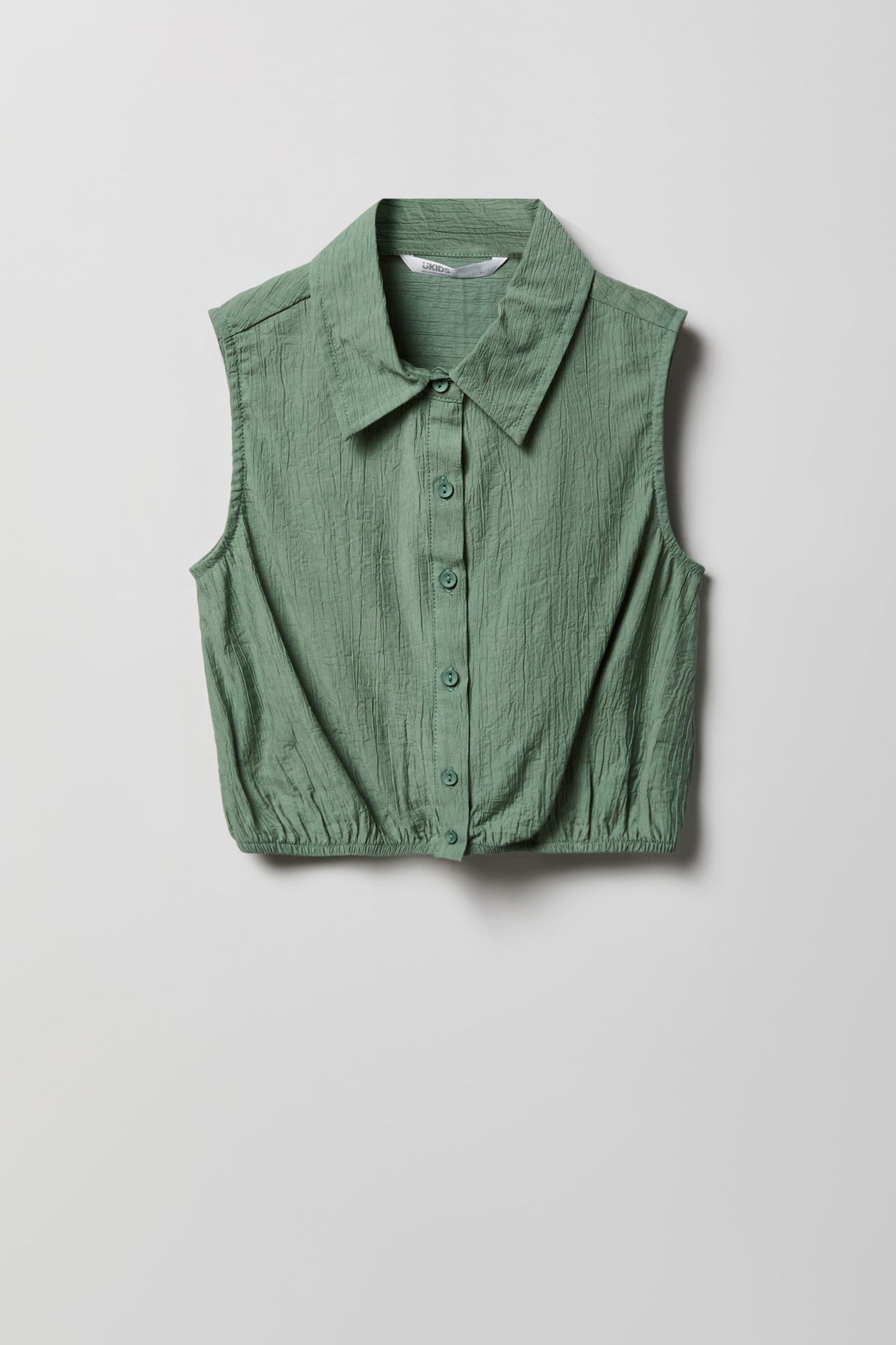 Girls Textured Button-Up Vest & Pant Set