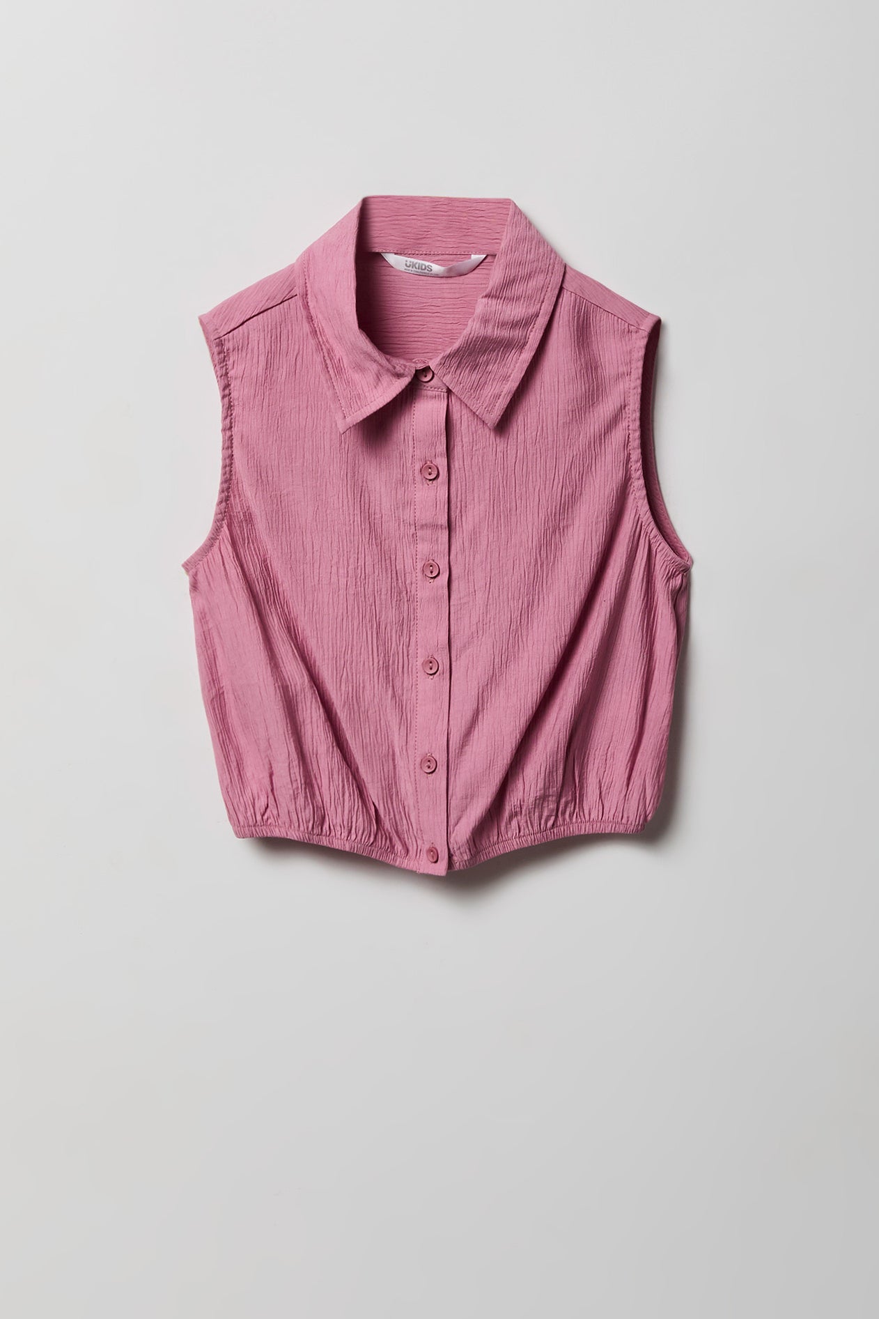 Girls Textured Button-Up Vest & Pant Set