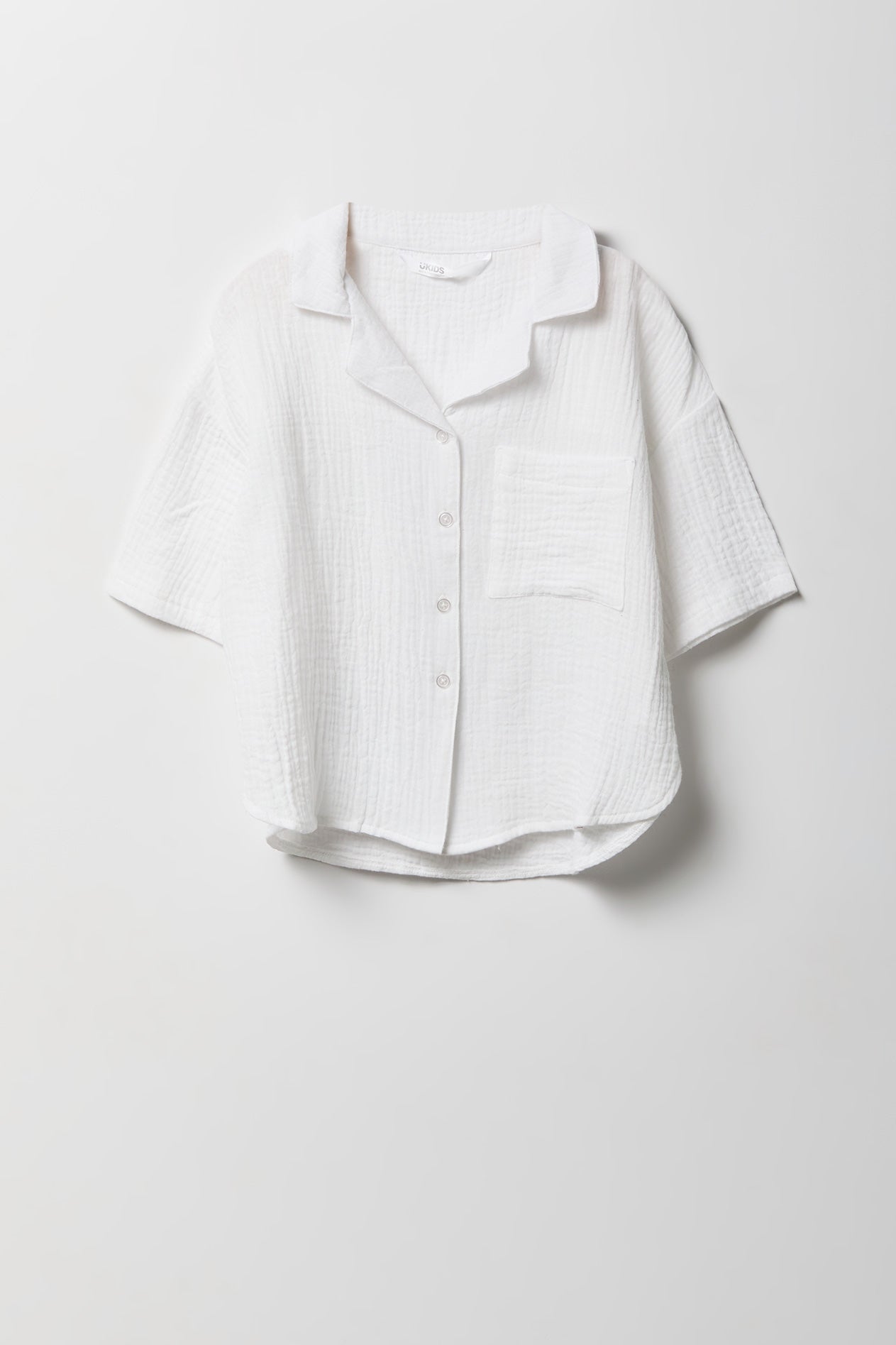 Girls Gauze Button-Up Top & Short Set