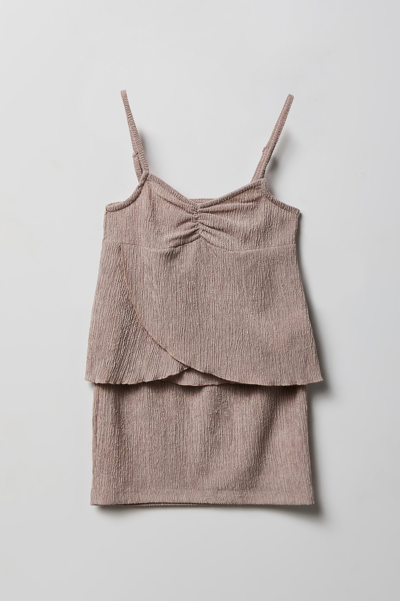 Girls Textured Tank & Skirt Set