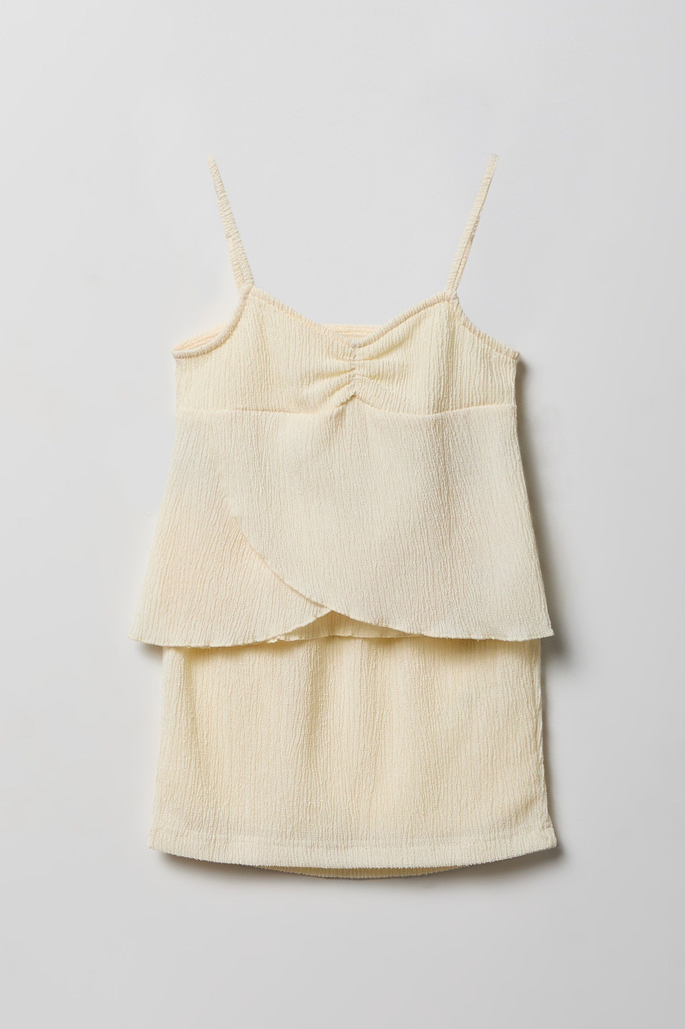 Girls Textured Tank & Skirt Set