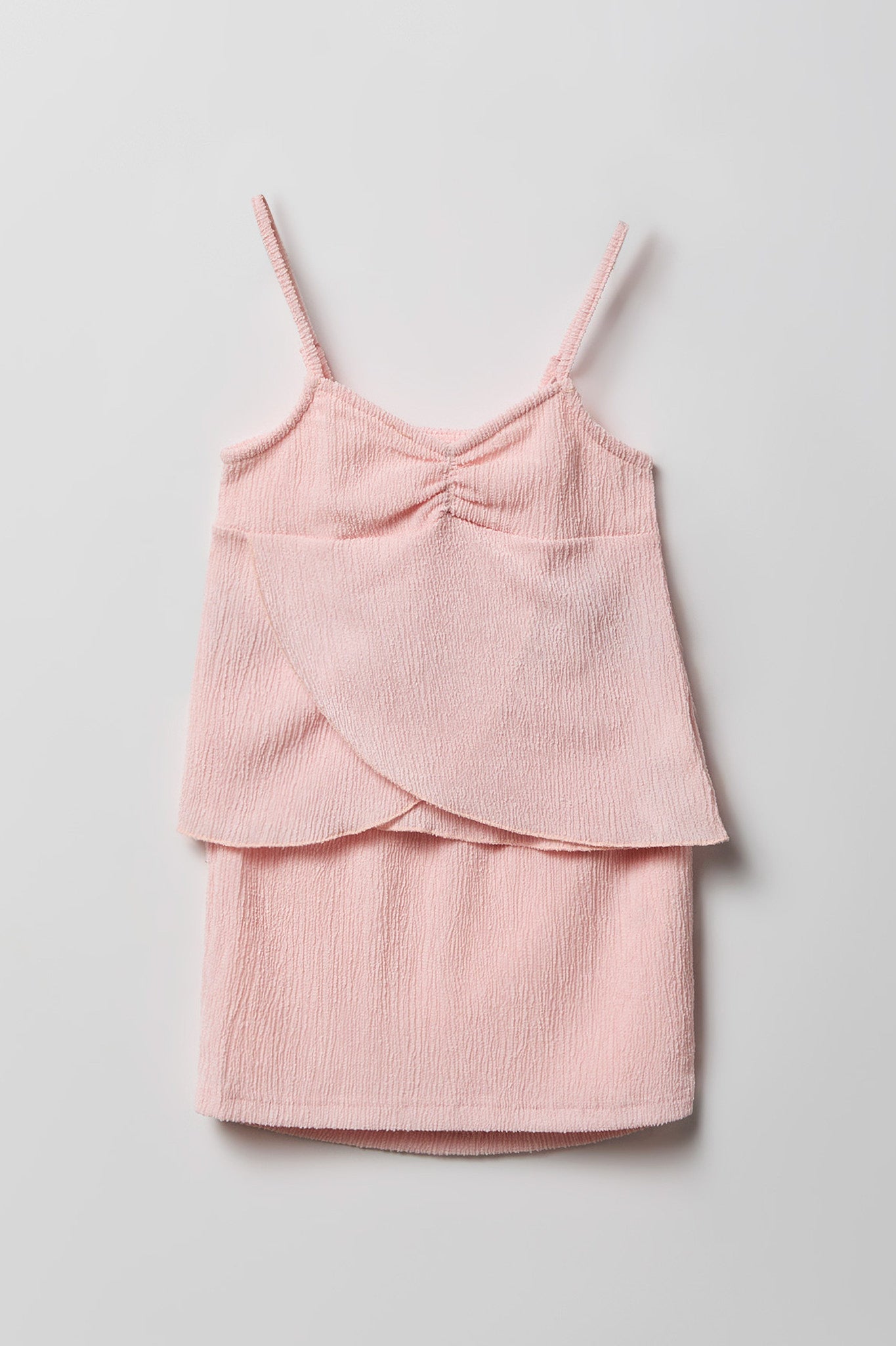 Girls Textured Tank & Skirt Set