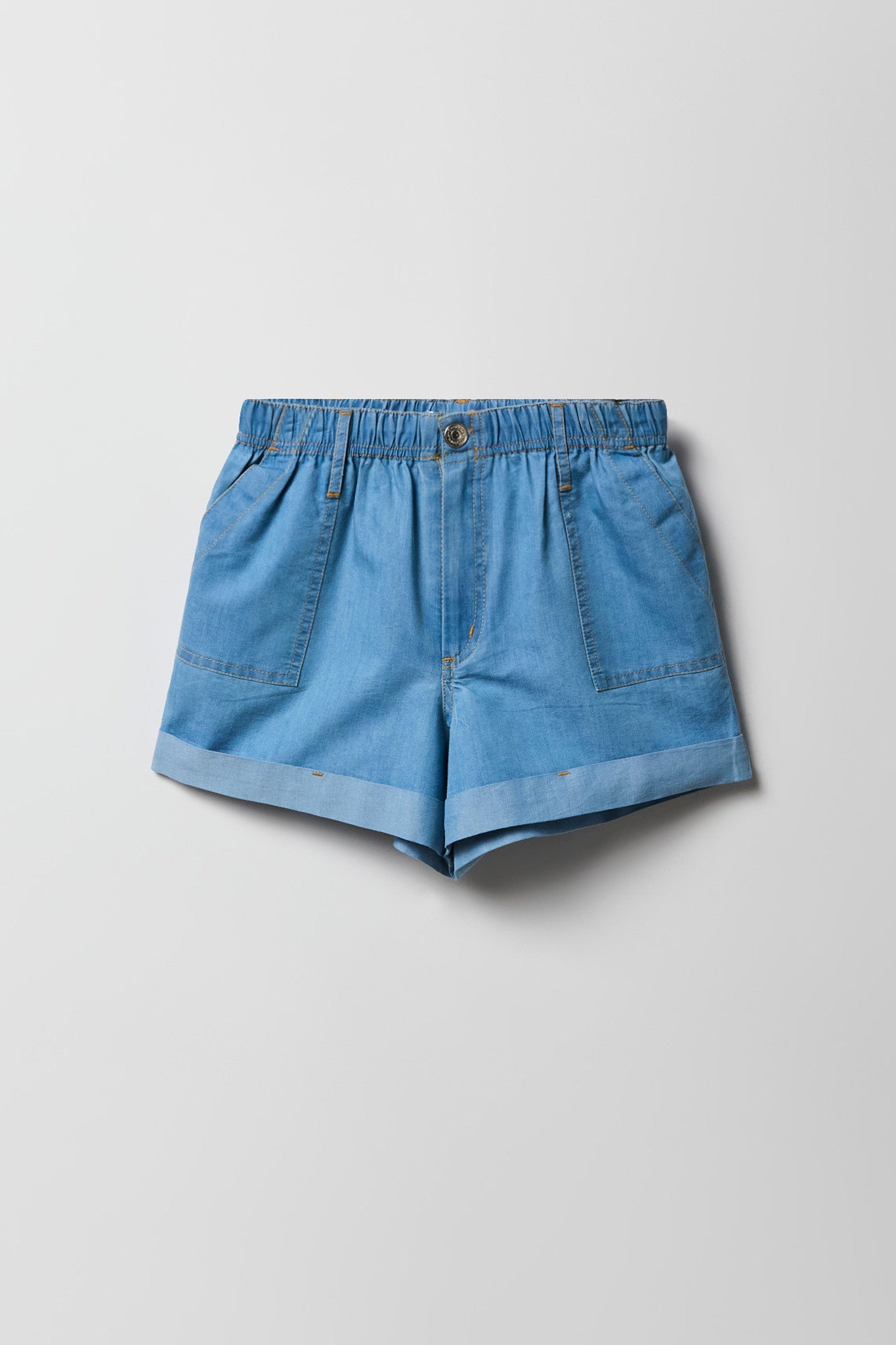 Elastic Waist Denim Short