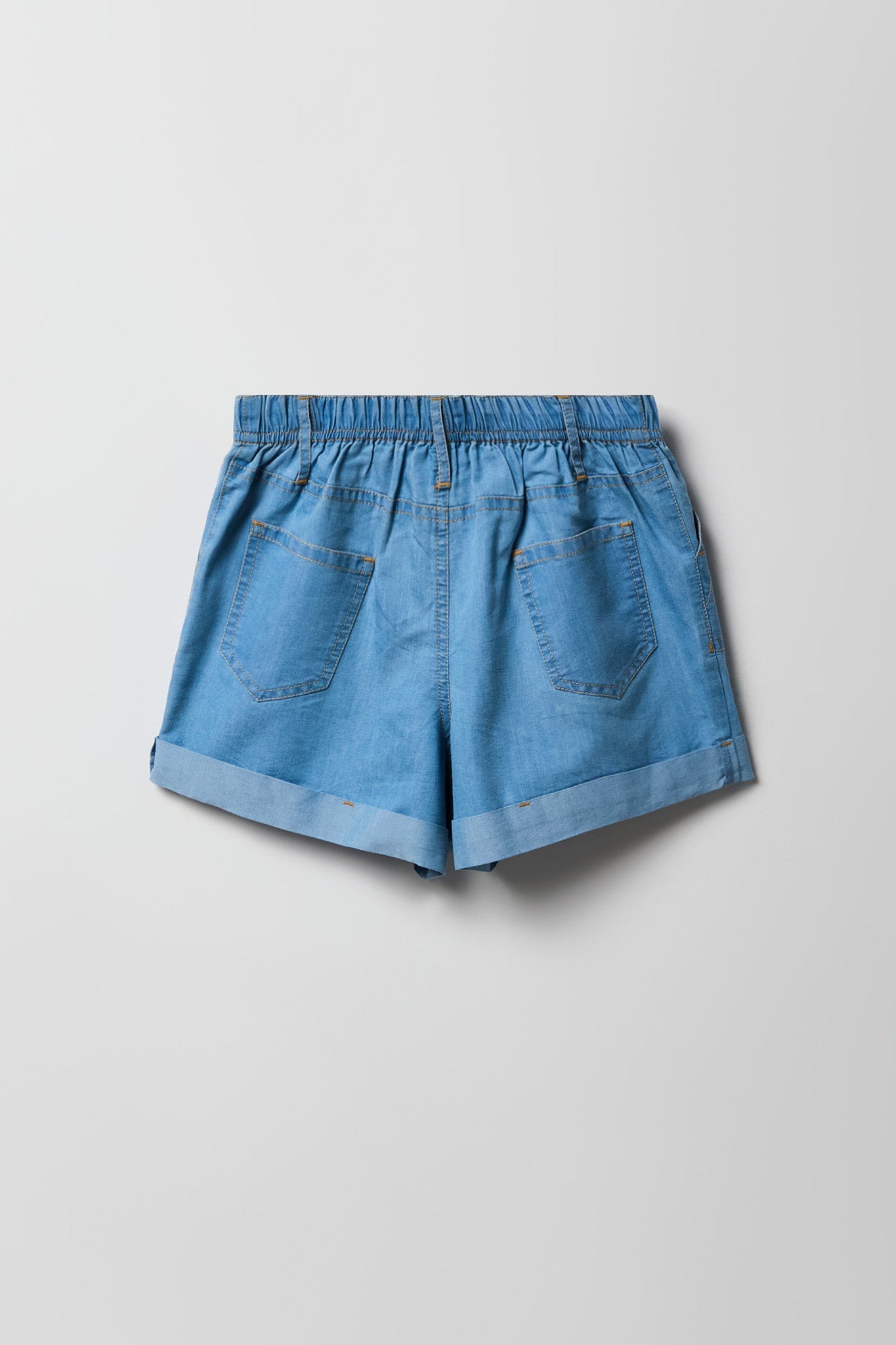 Elastic Waist Denim Short