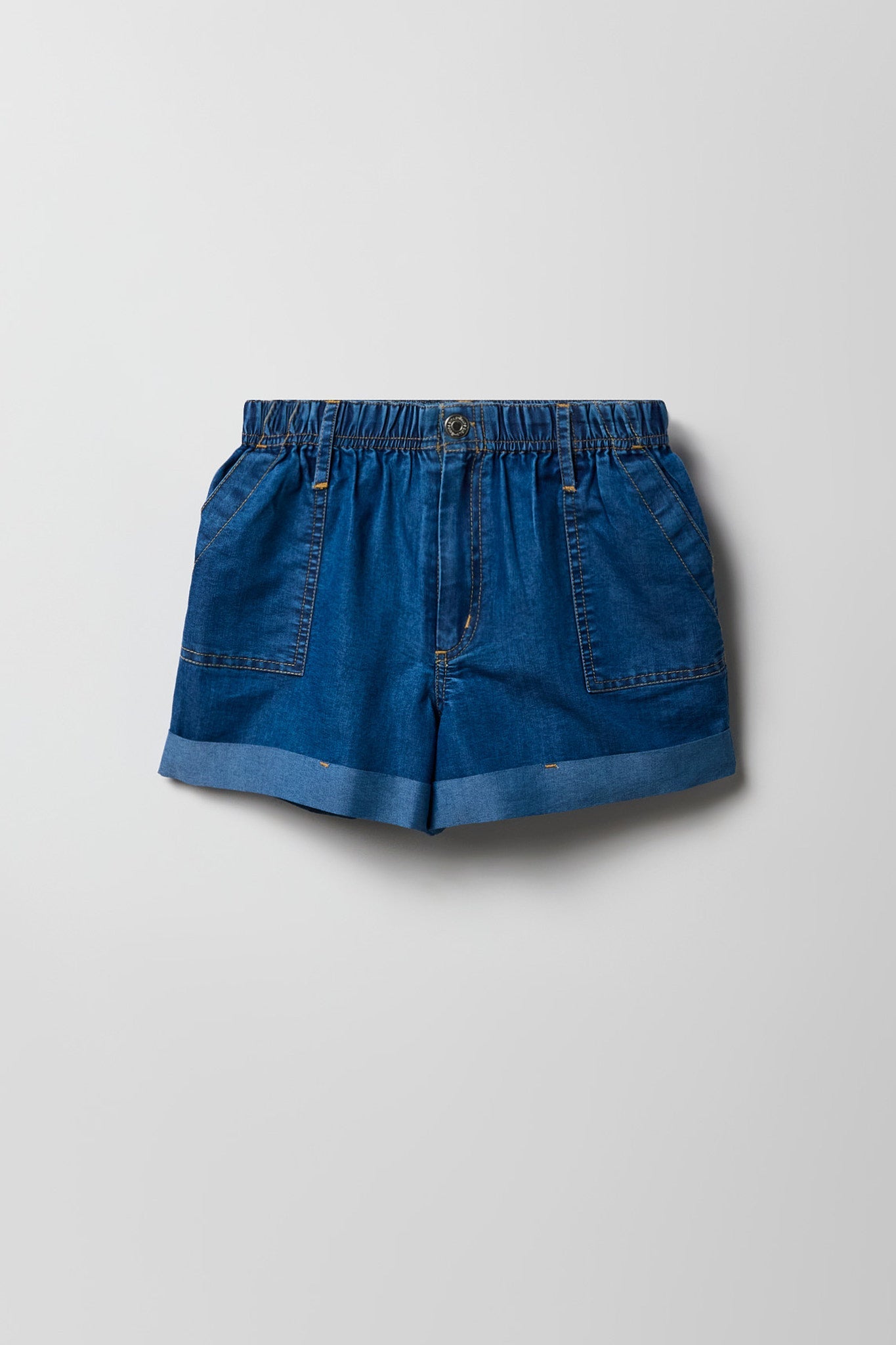 Elastic Waist Denim Short