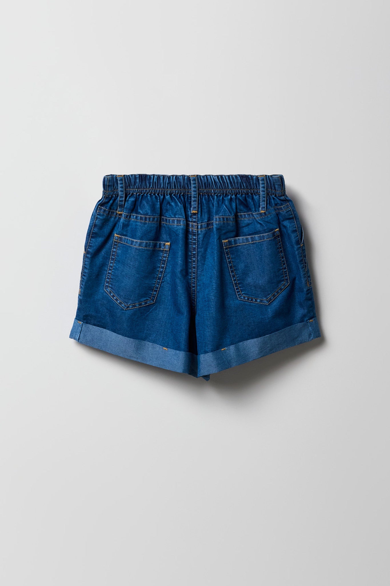Elastic Waist Denim Short