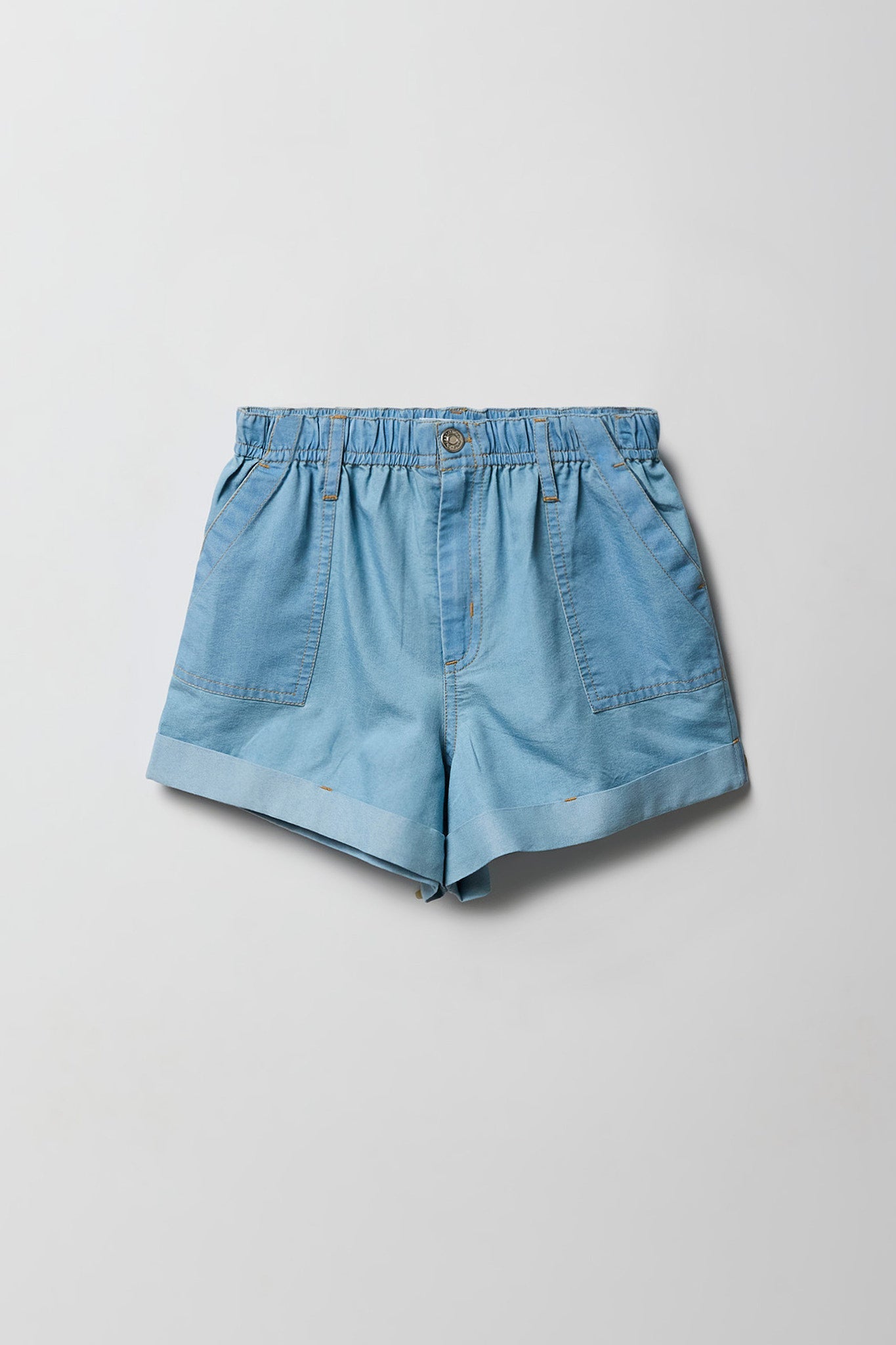 Elastic Waist Denim Short