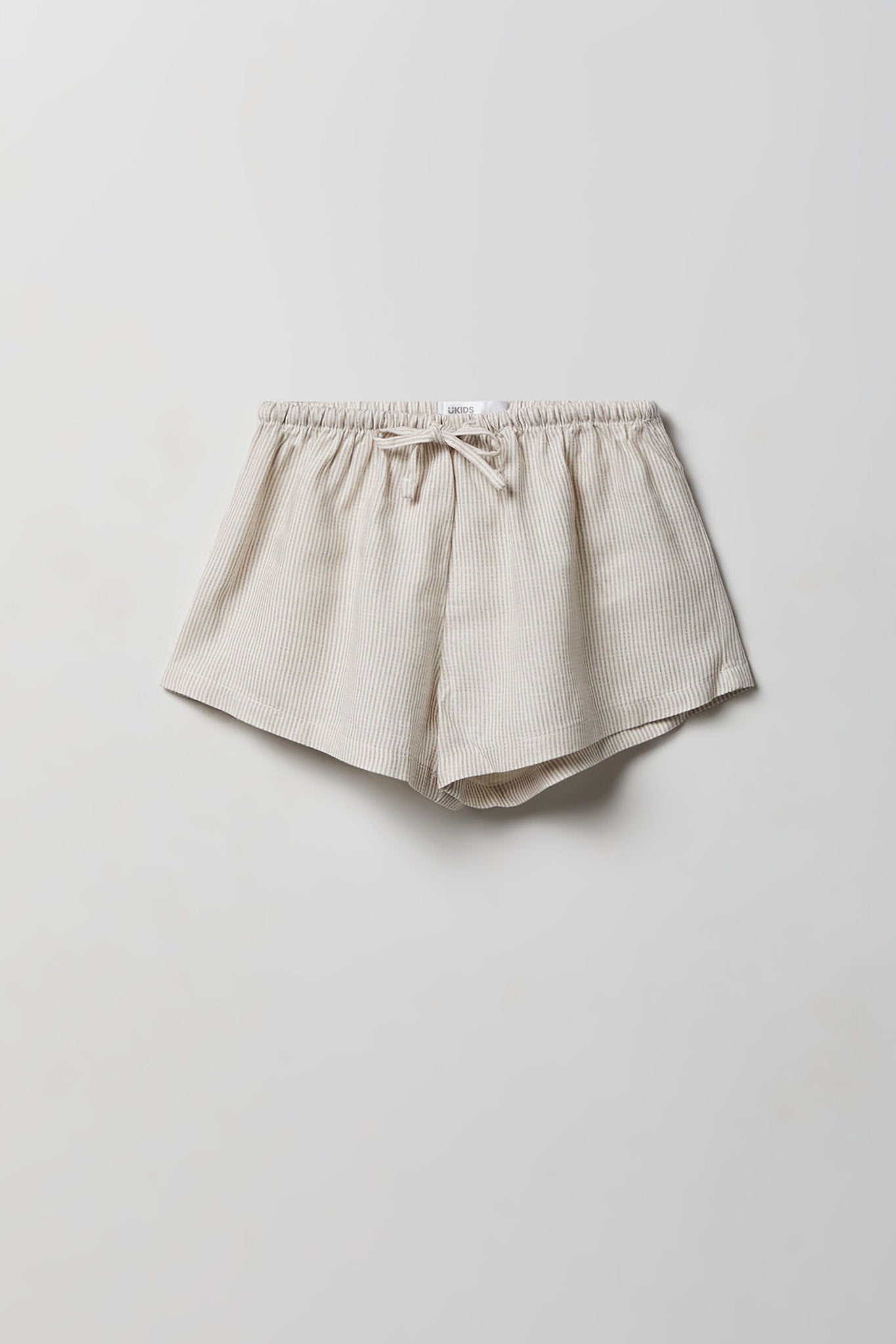 Girls Linen-Blend Pinstriped Short