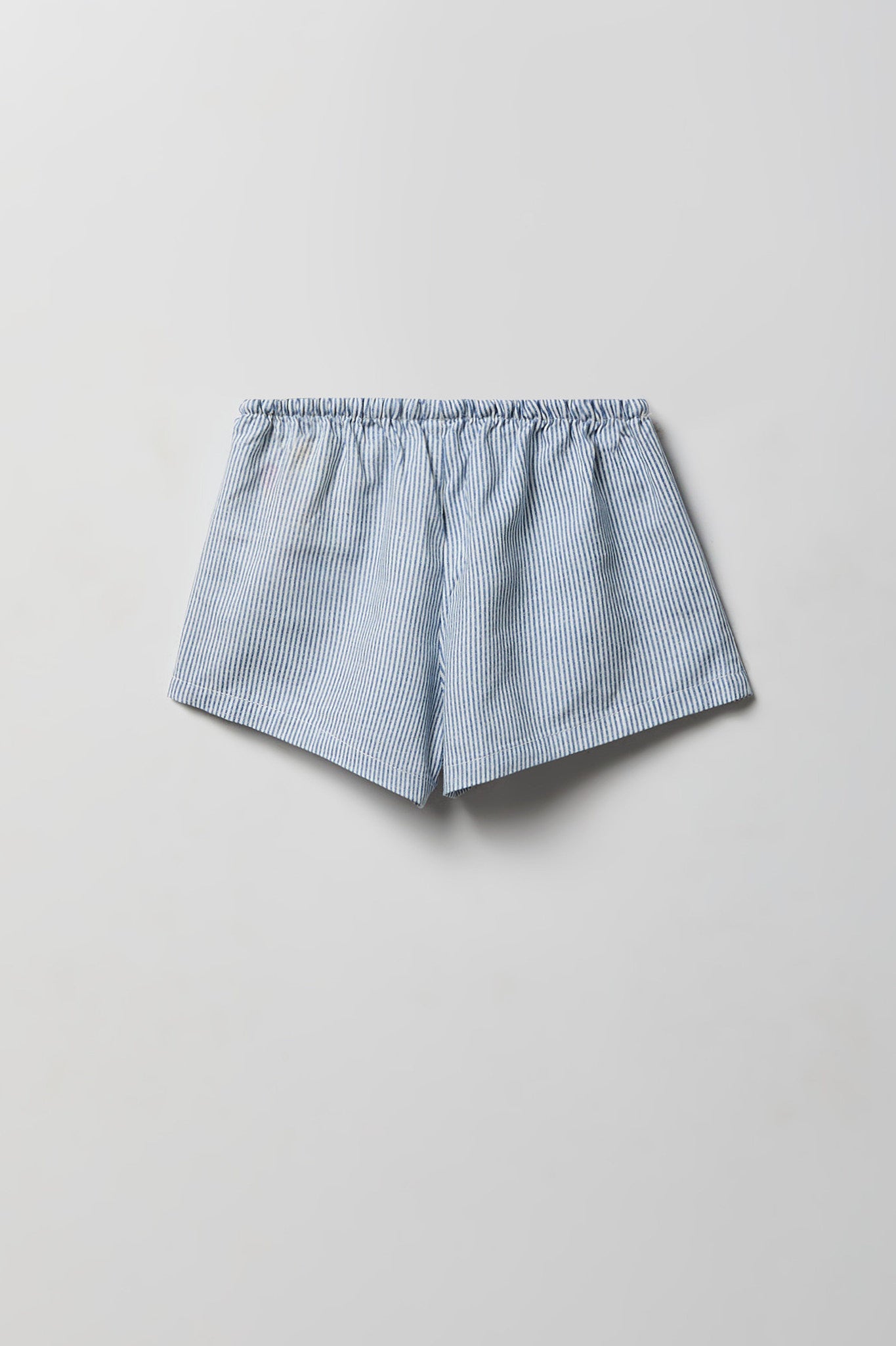 Girls Linen-Blend Pinstriped Short