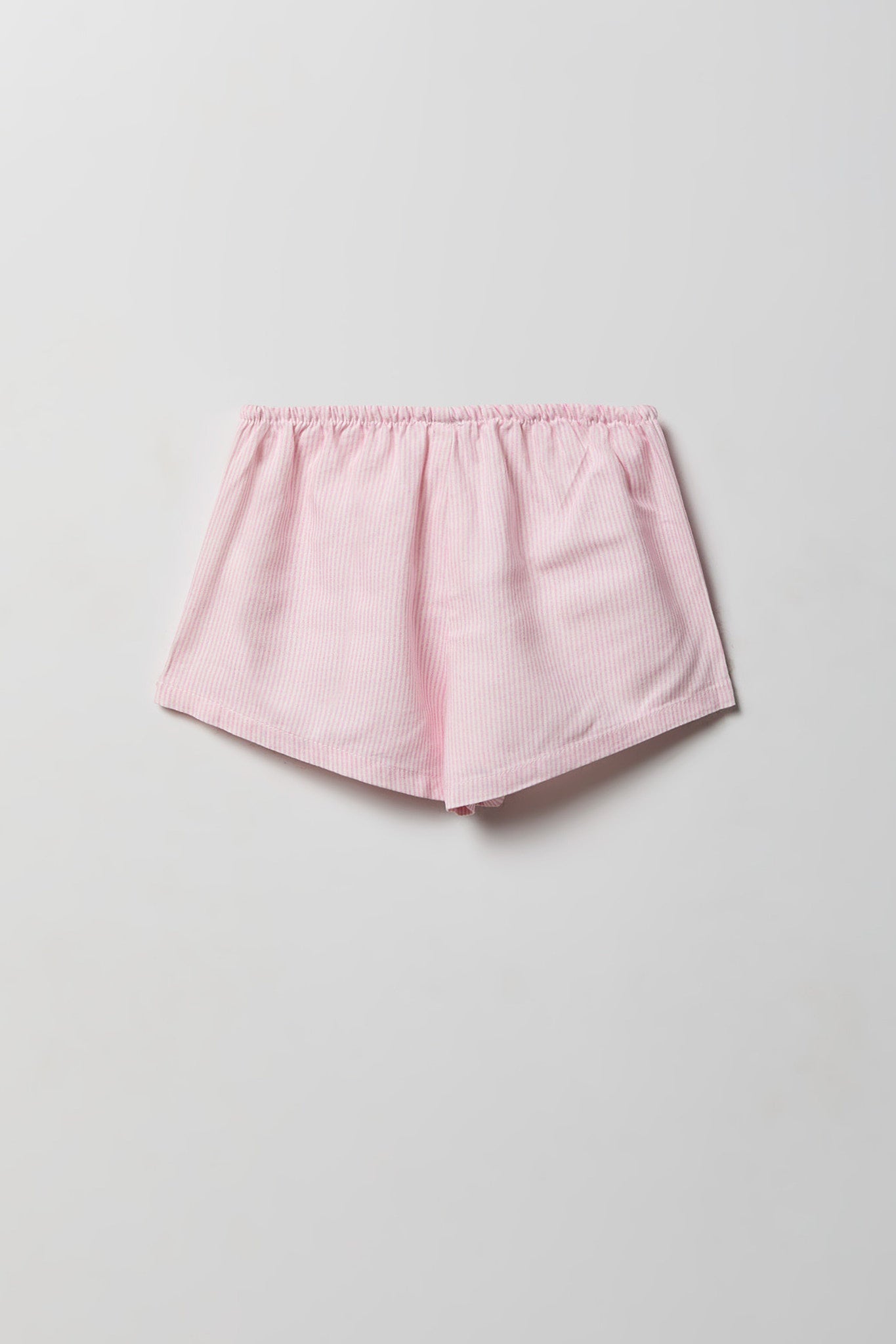 Girls Linen-Blend Pinstriped Short