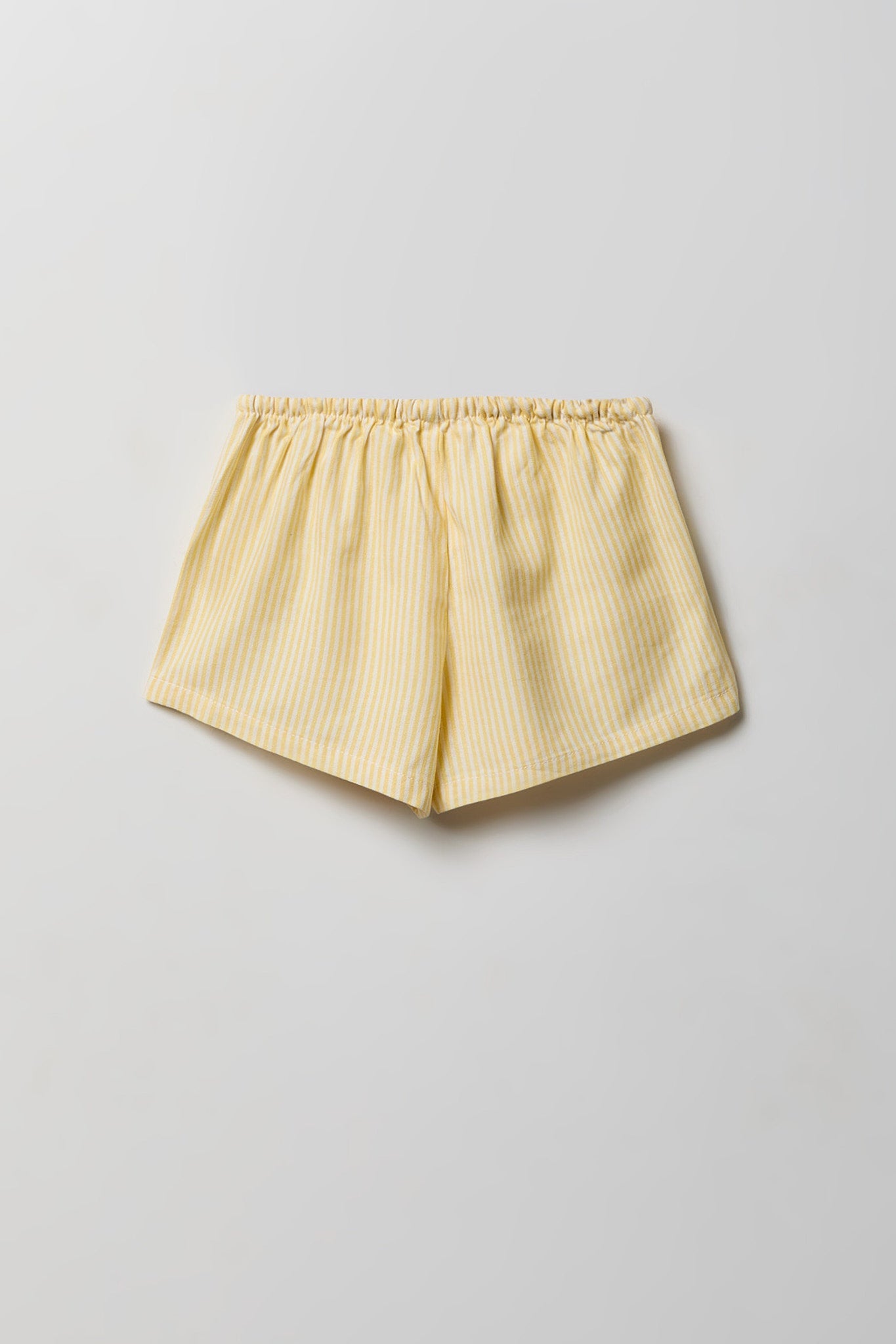 Girls Linen-Blend Pinstriped Short