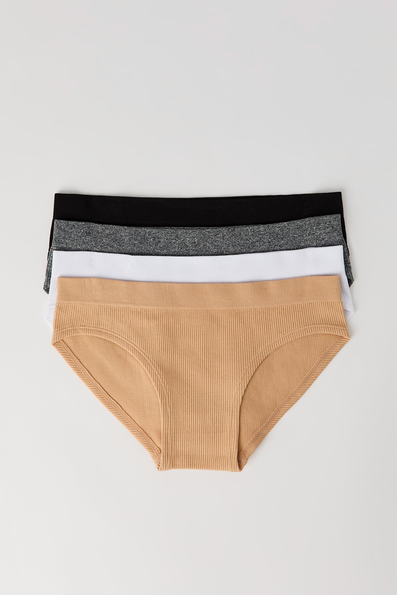 Girls Seamless Ribbed Underwear (4 Pack)