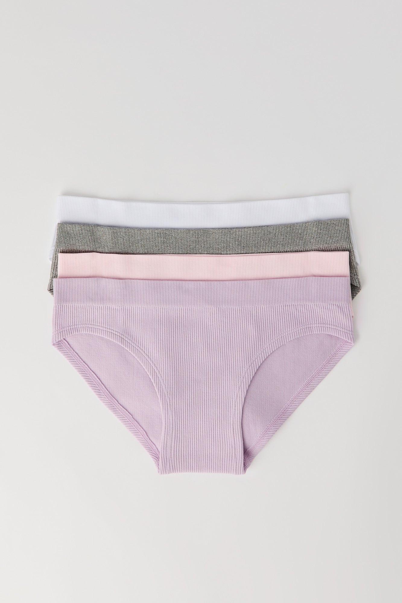 Girls Seamless Ribbed Underwear (4 Pack)