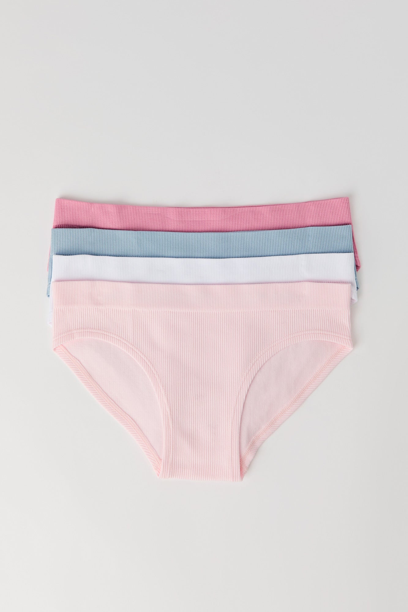 Girls Seamless Ribbed Underwear (4 Pack)