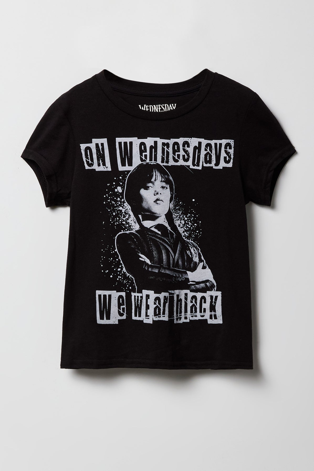 Girls Luxe Heavy Cotton Wednesday Graphic T-Shirt