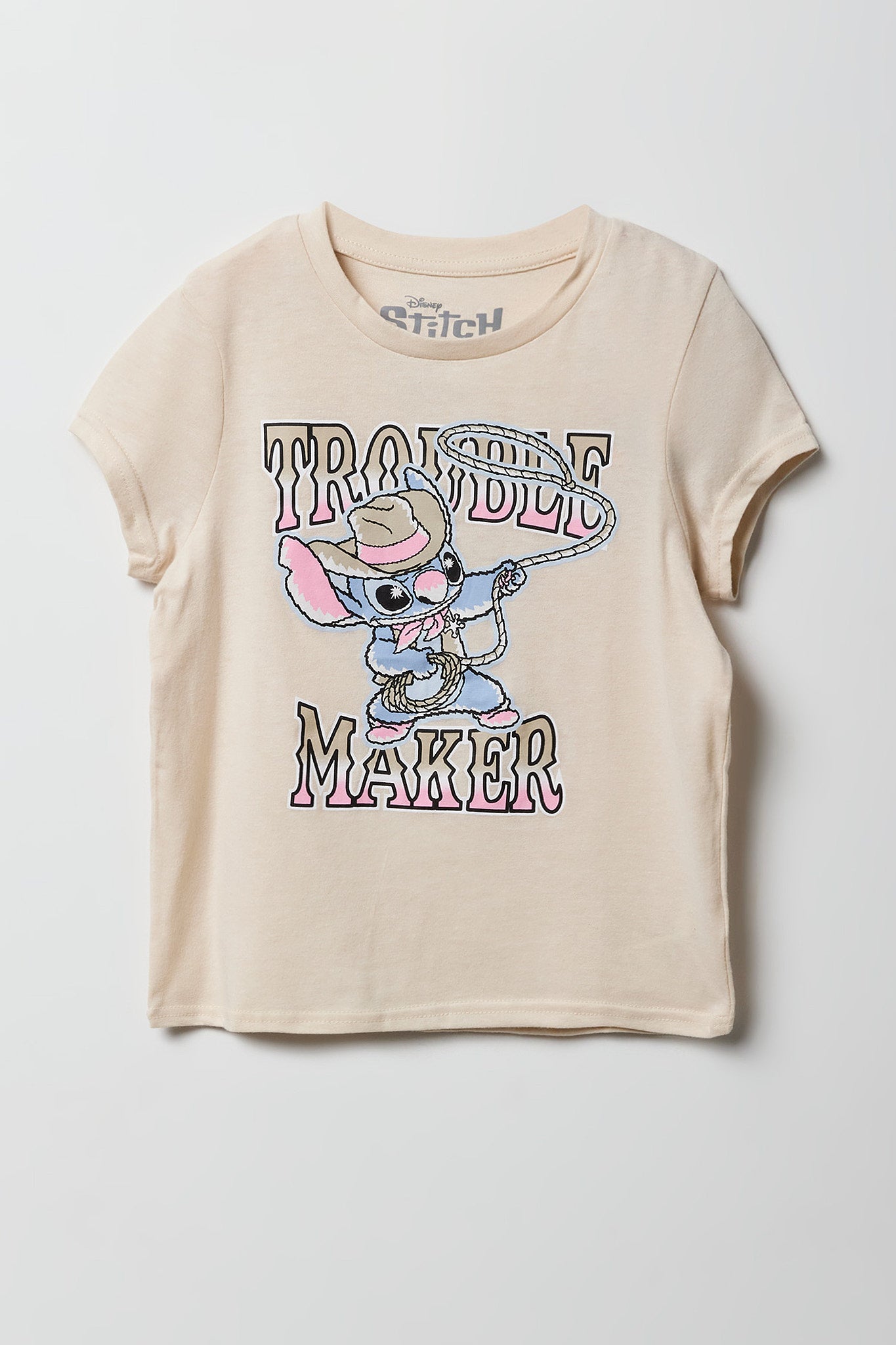 Girls Luxe Heavy Cotton Stitch Graphic T-Shirt