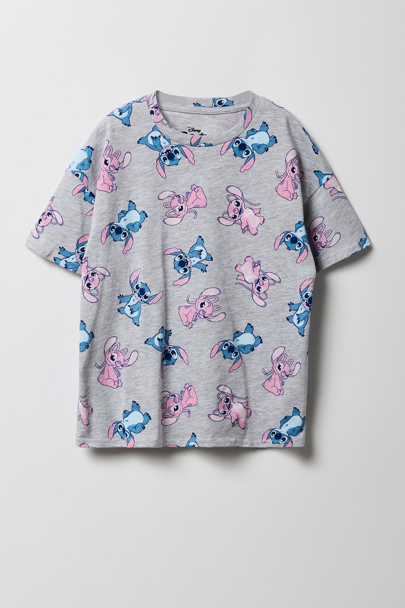 Girls Luxe Heavy Cotton Oversized Stitch & Angel Print T-Shirt