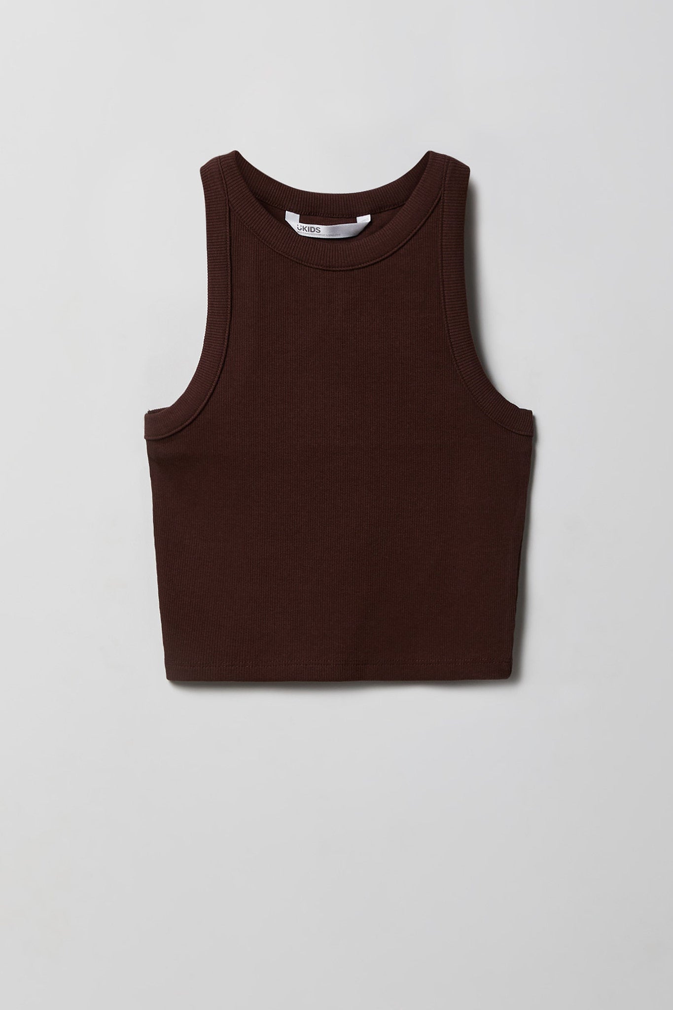 Girls Ribbed High Neck Tank