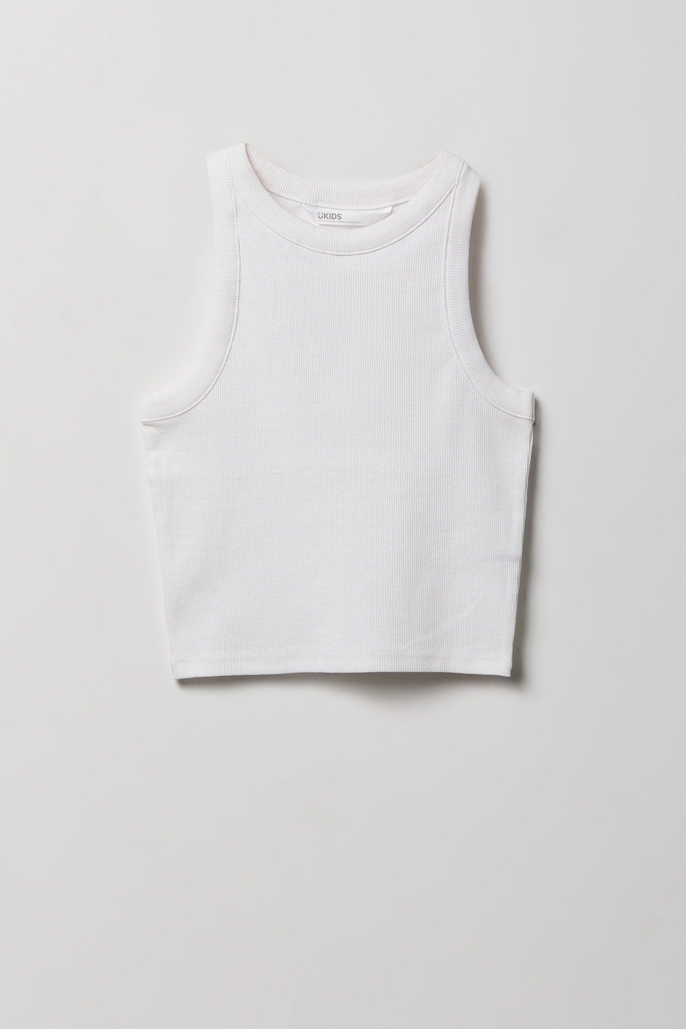 Girls Ribbed High Neck Tank