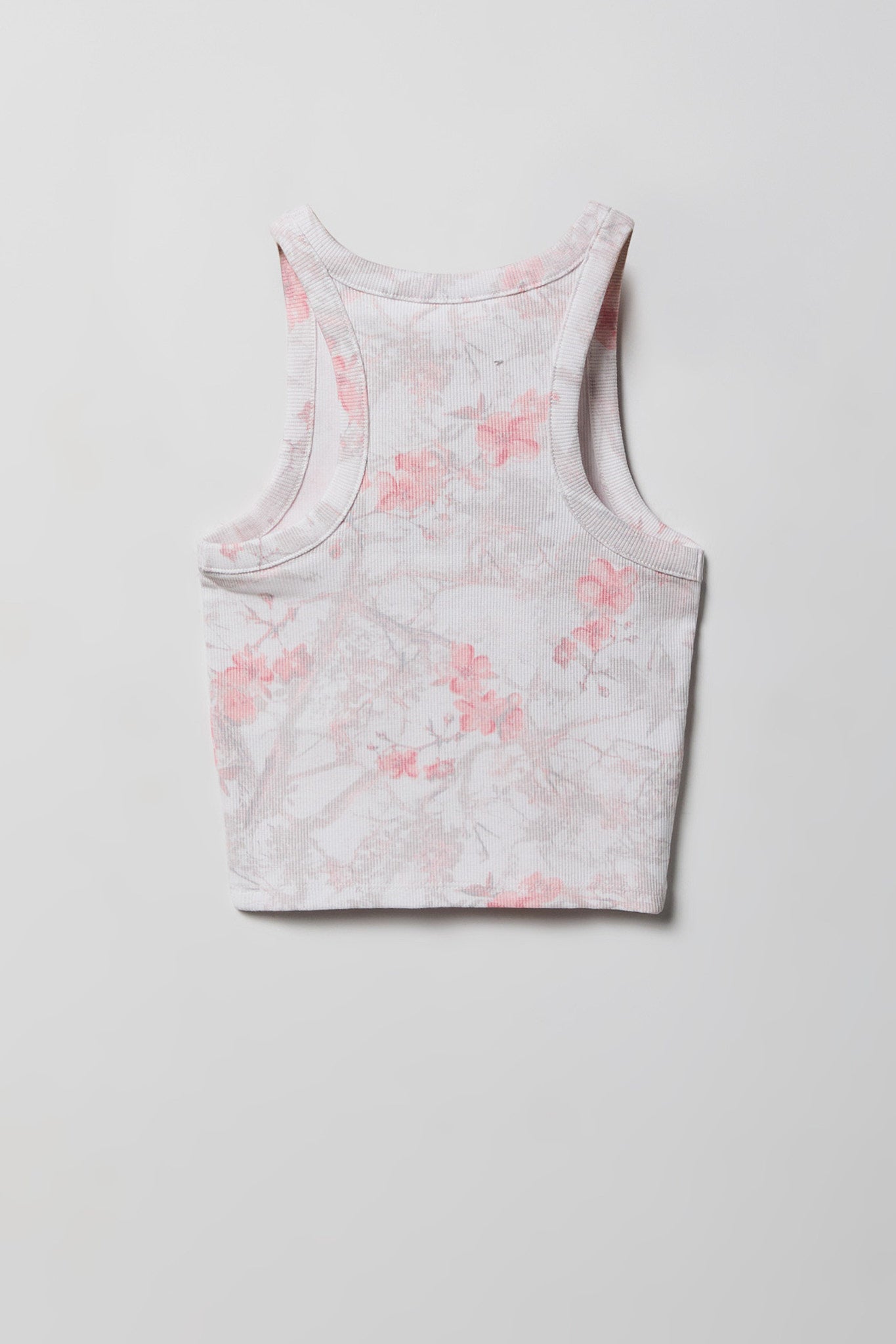 Girls Printed Ribbed High Neck Tank