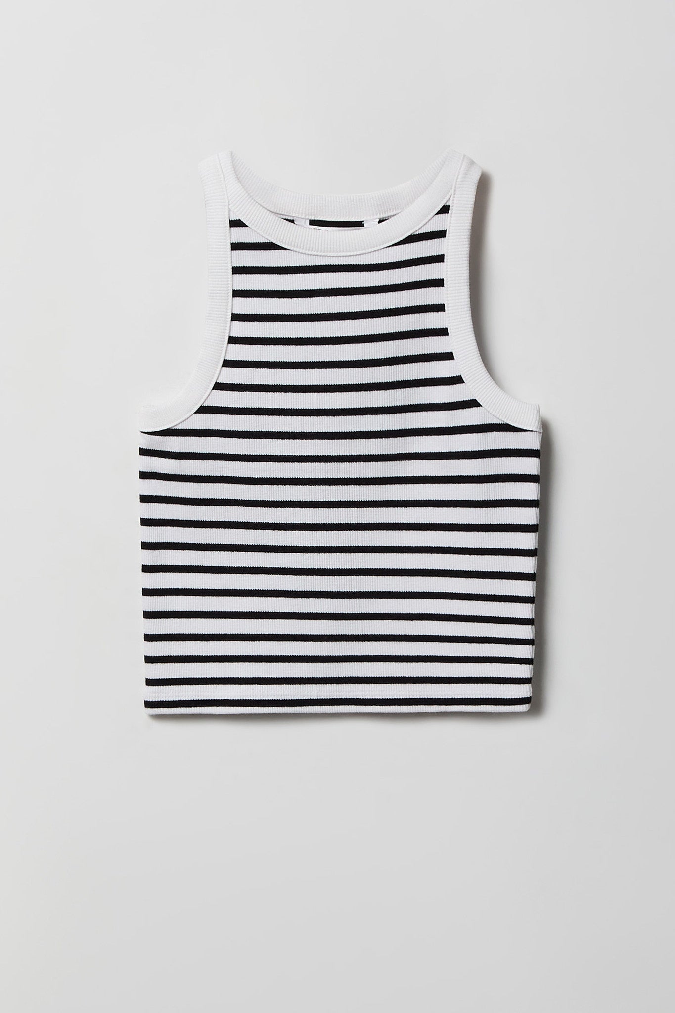 Girls Printed Ribbed High Neck Tank