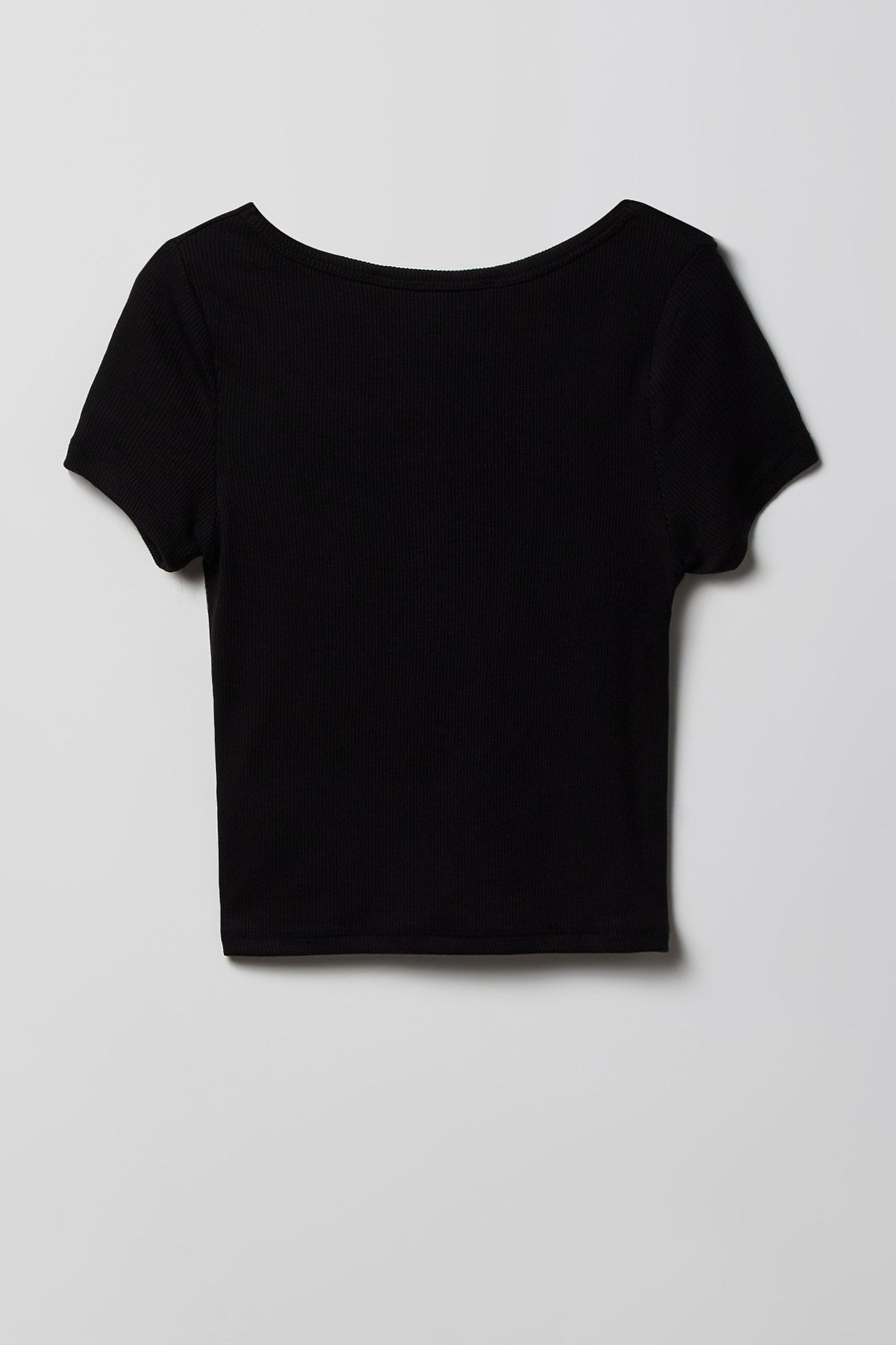 Girls Ribbed Lace Trim T-Shirt