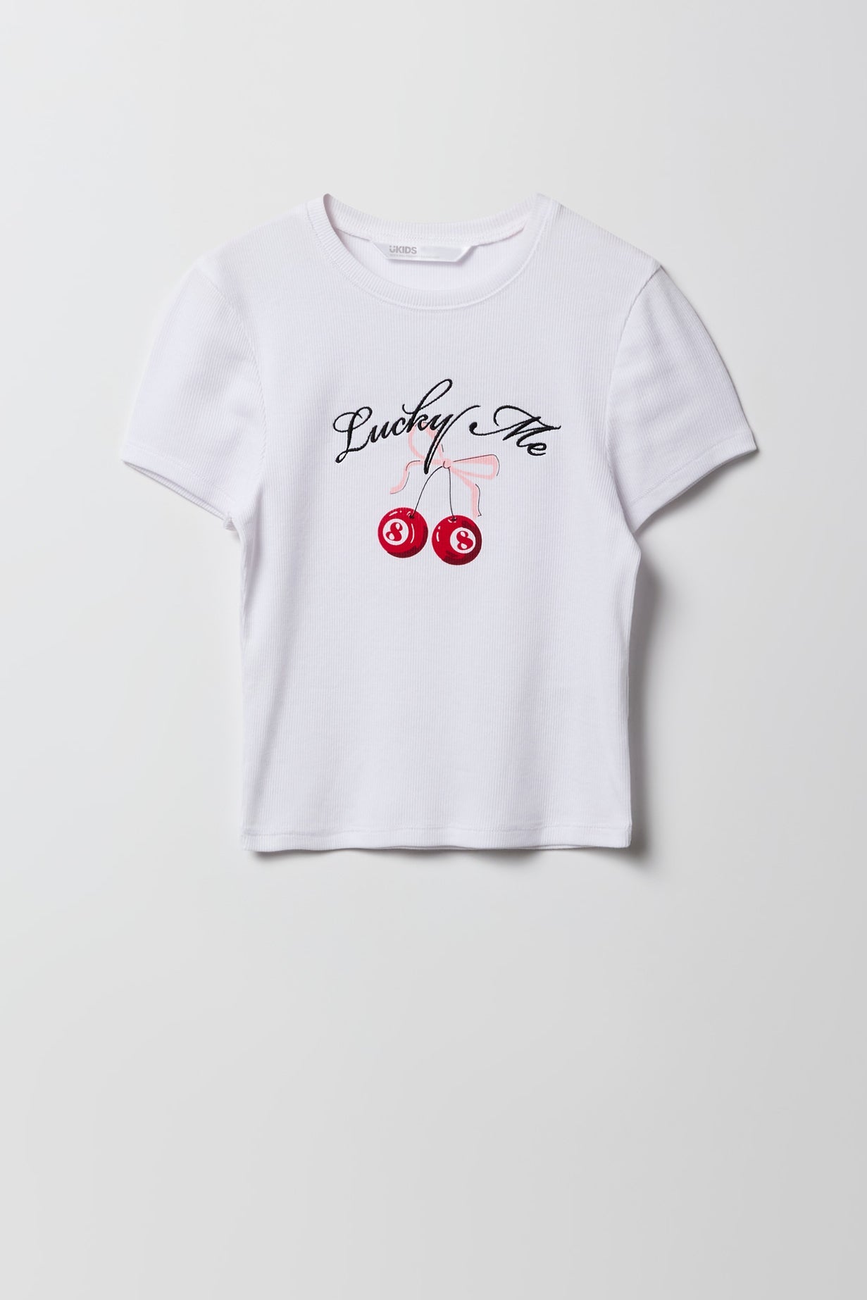 Girls Ribbed Embroidered T-Shirt