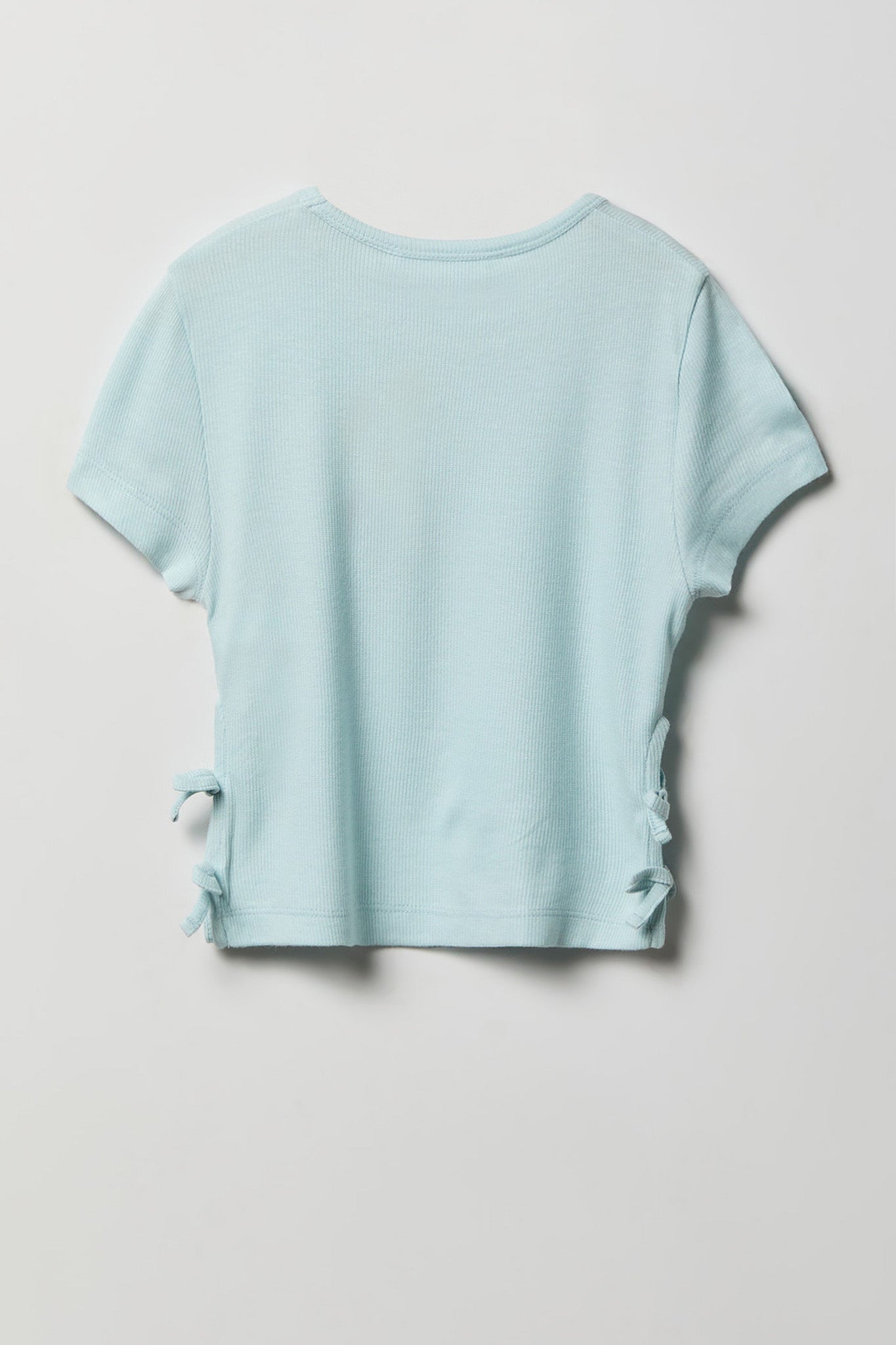 Girls Ribbed Side Bow T-Shirt
