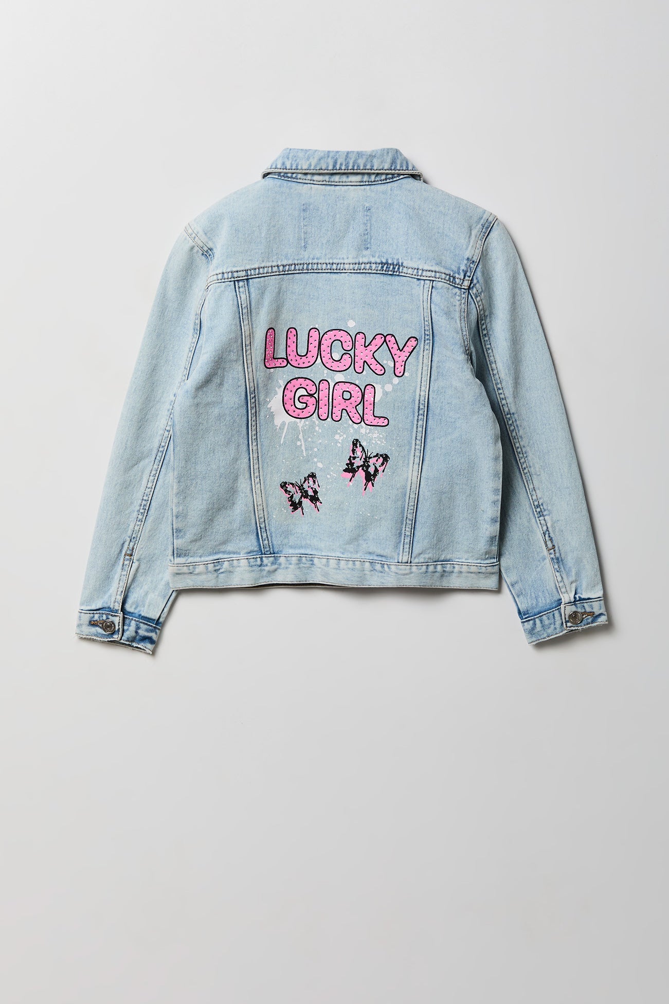 Girls Graphic Denim Jacket