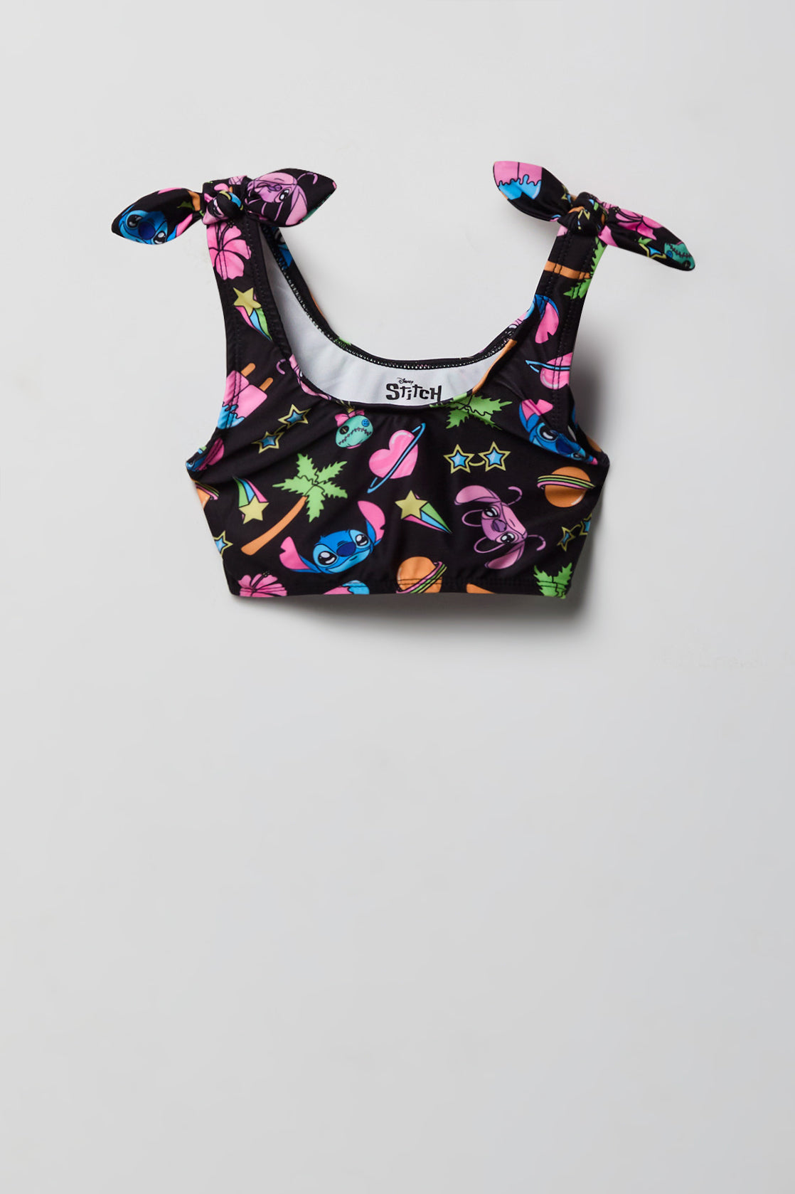 Girls Stitch & Angel Print 2 Piece Swimsuit