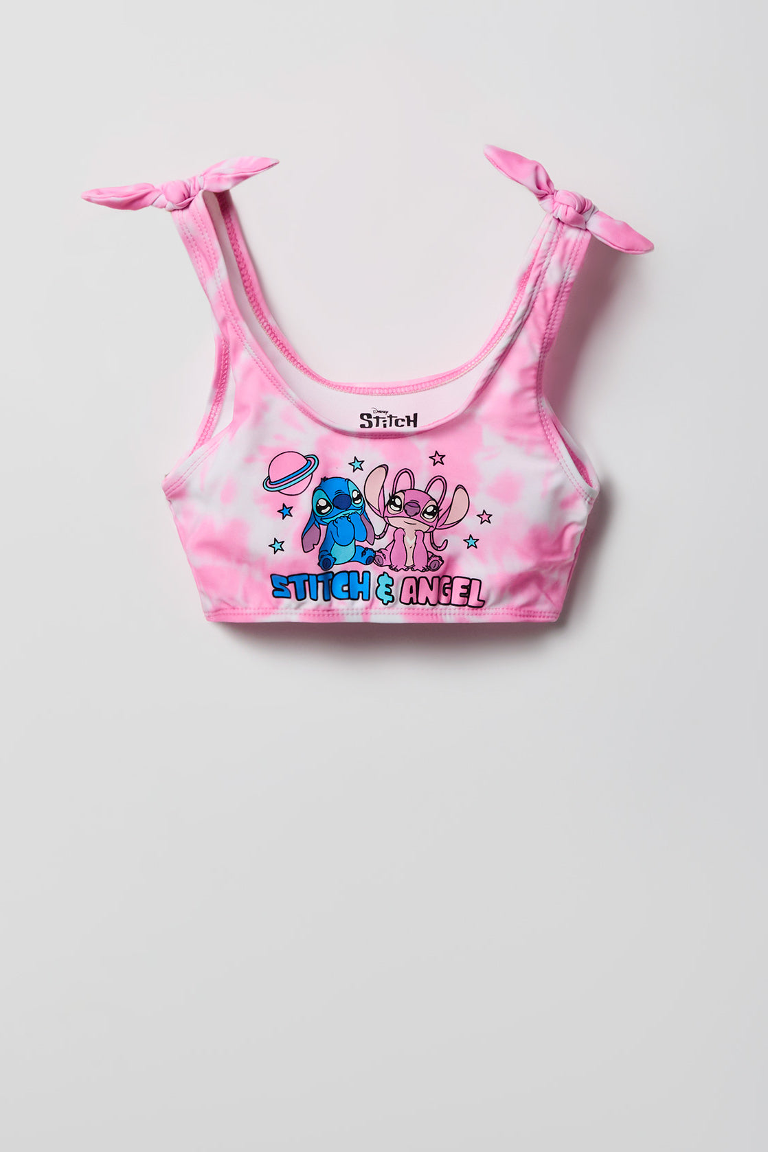 Girls Stitch & Angel Print 2 Piece Swimsuit
