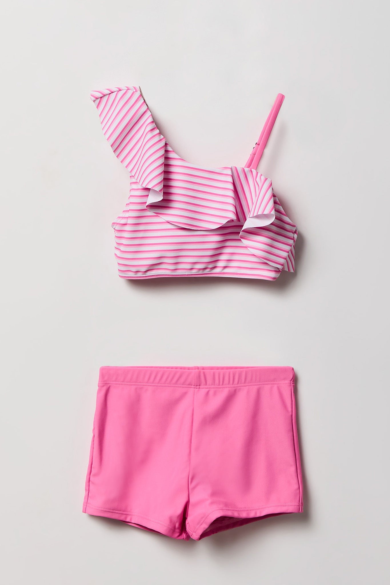 Girls One Shoulder Top & Short Swim Set