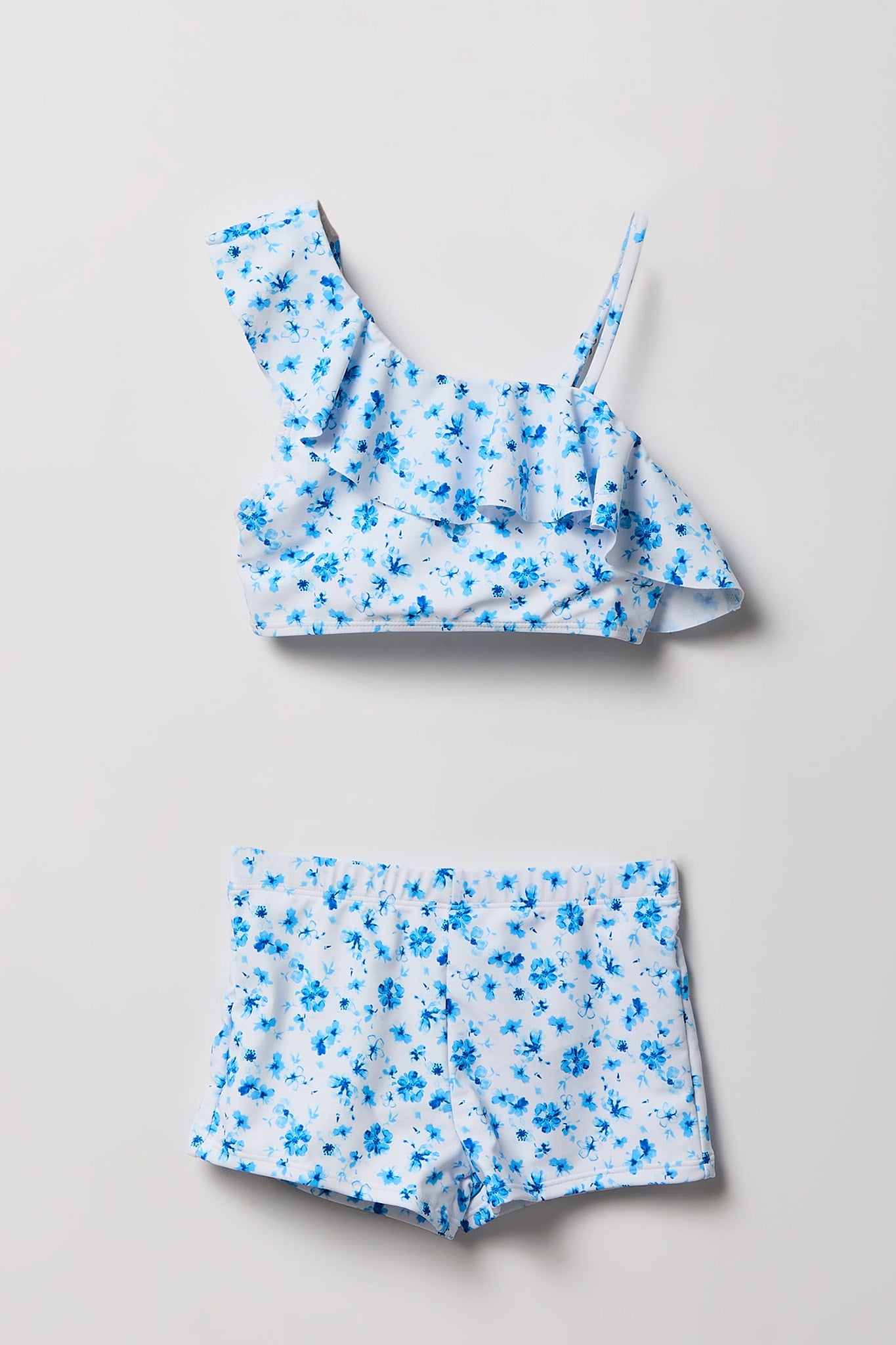 Girls One Shoulder Top & Short Swim Set