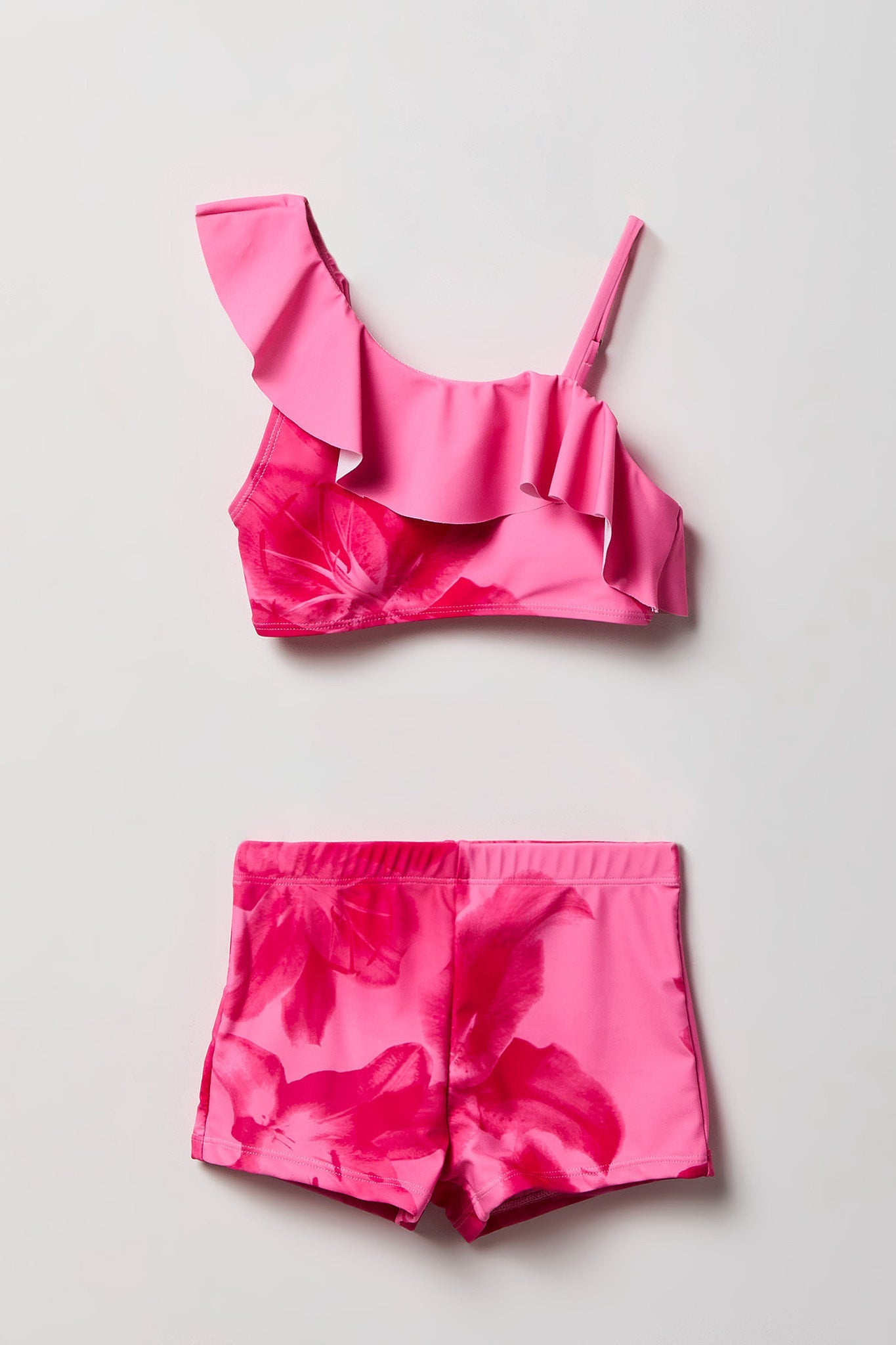 Girls One Shoulder Top & Short Swim Set