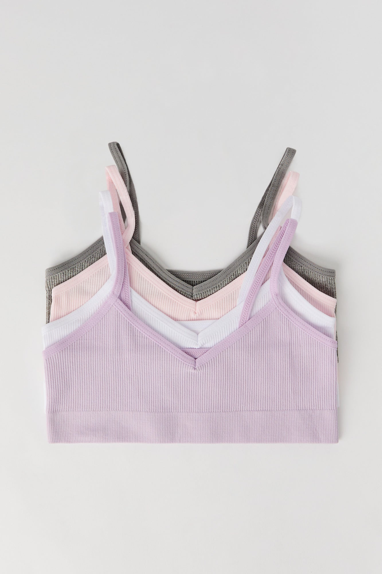 Girls Seamless Ribbed Bralette (4 Pack)