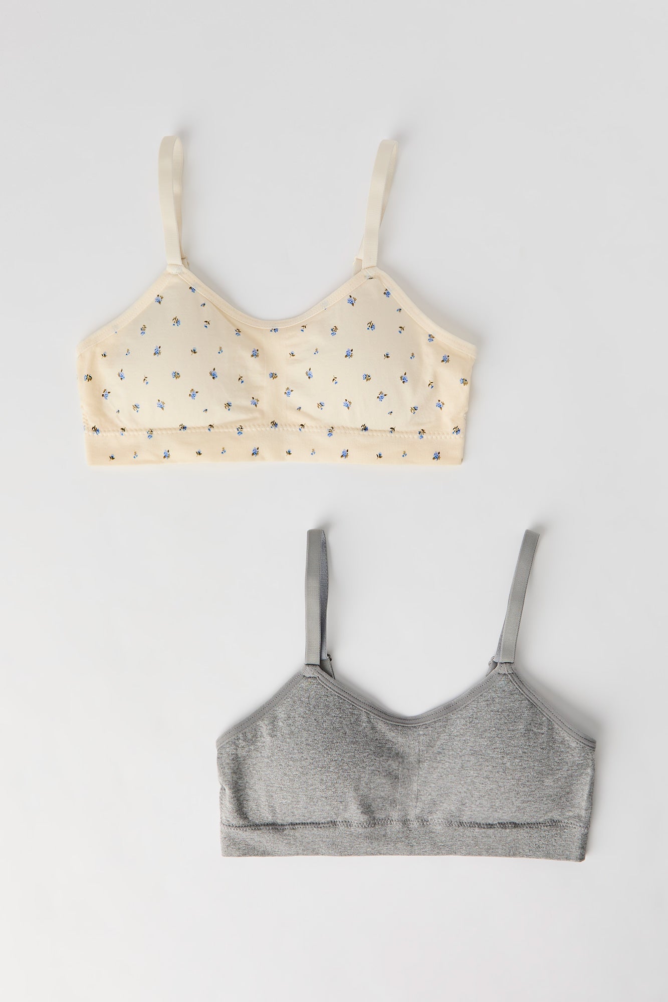 Girls Seamless Solid & Printed Bralette (2 Pack)