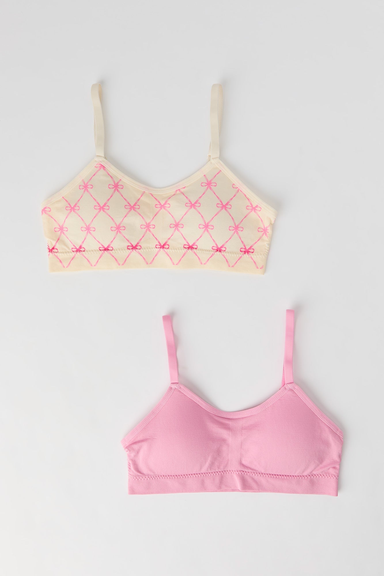 Girls Seamless Solid & Printed Bralette (2 Pack)