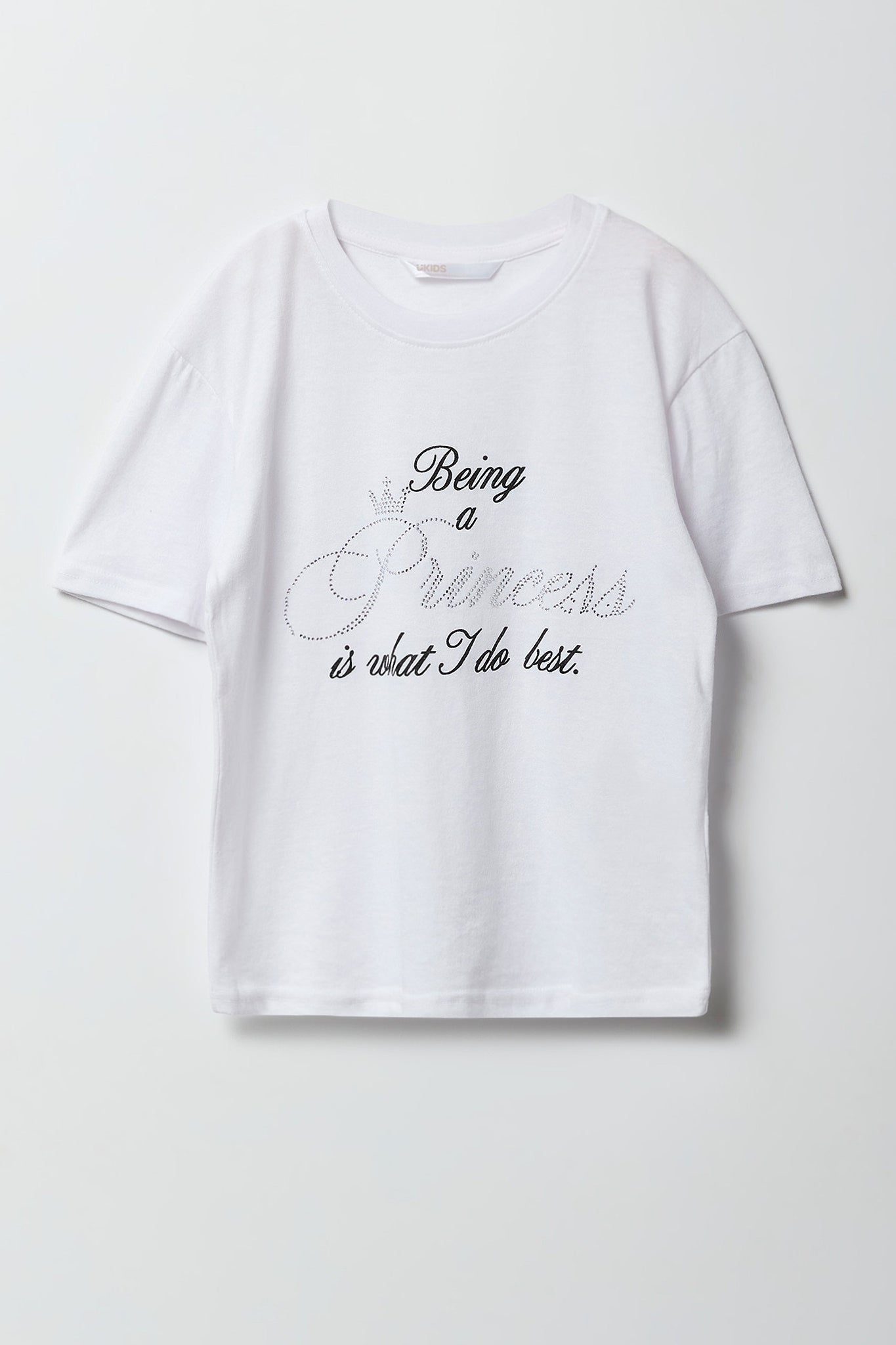 Girls Princess Rhinestone Graphic T-Shirt