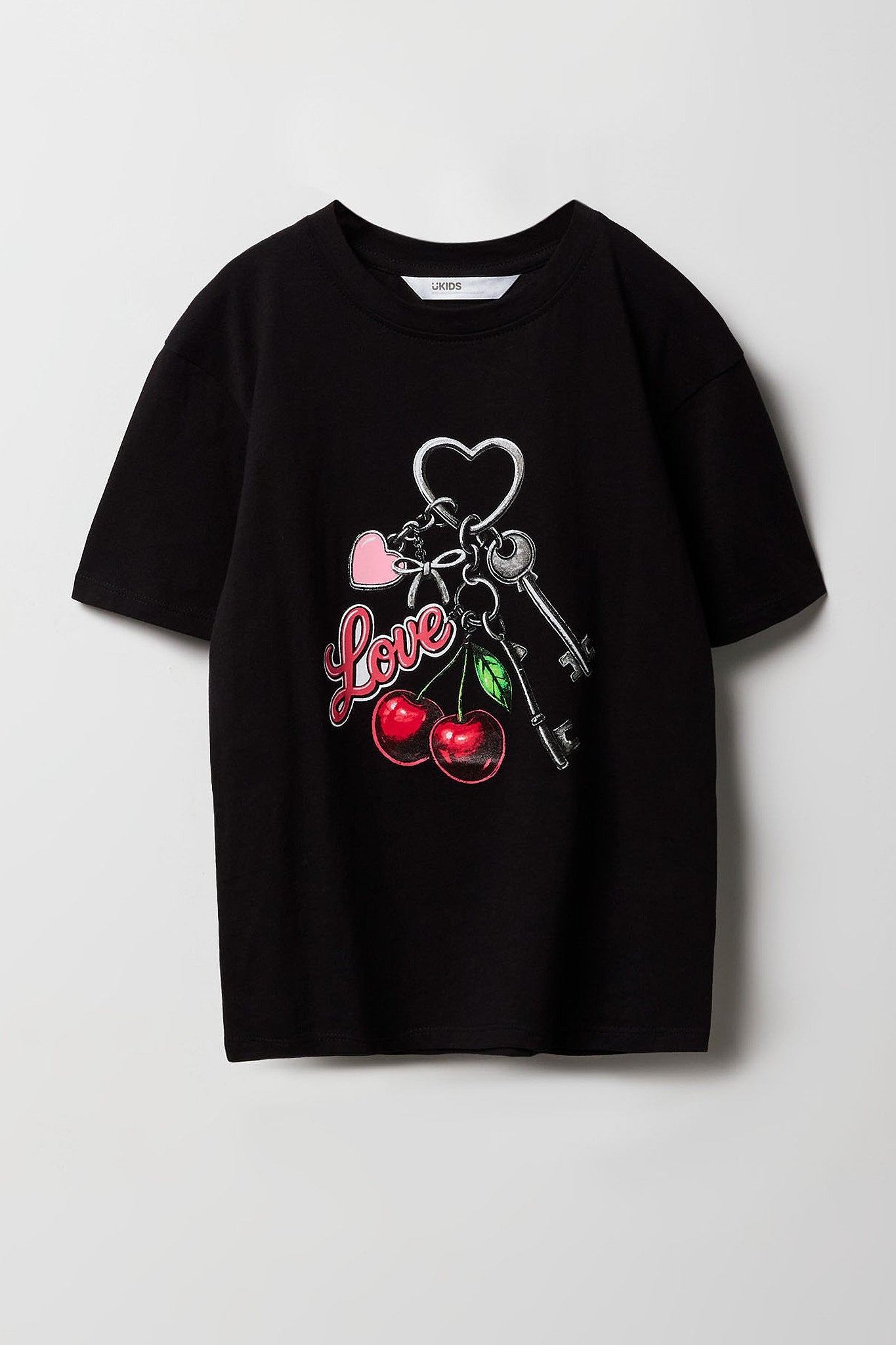 Girls Luxe Heavy Cotton Keychain Graphic T-Shirt