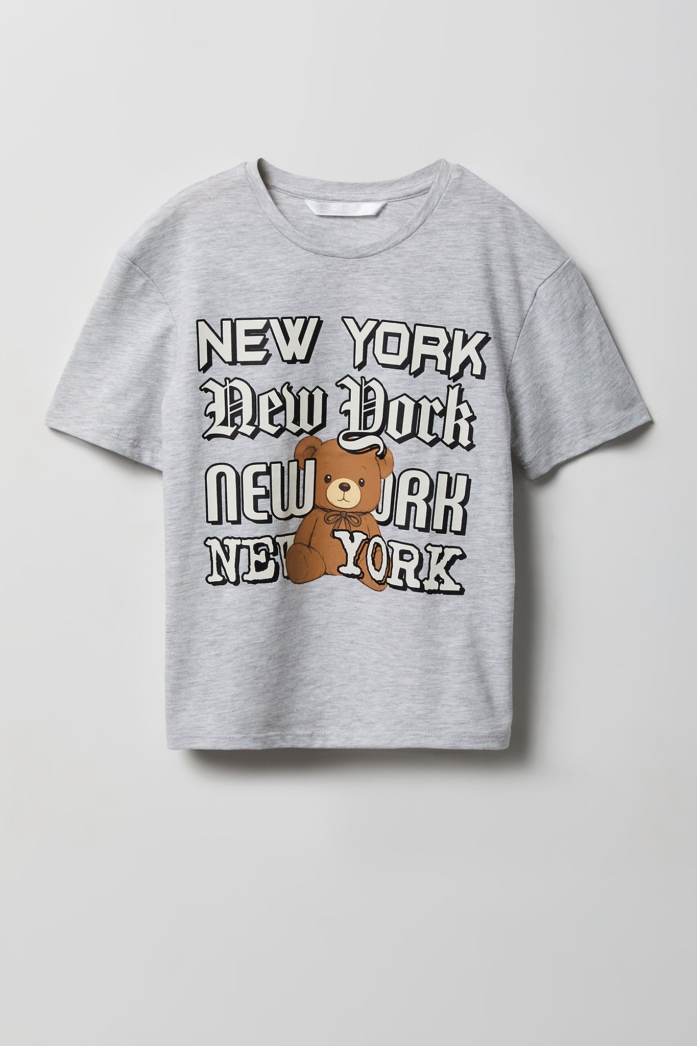 Girls Luxe Heavy Cotton Bear Graphic T-Shirt