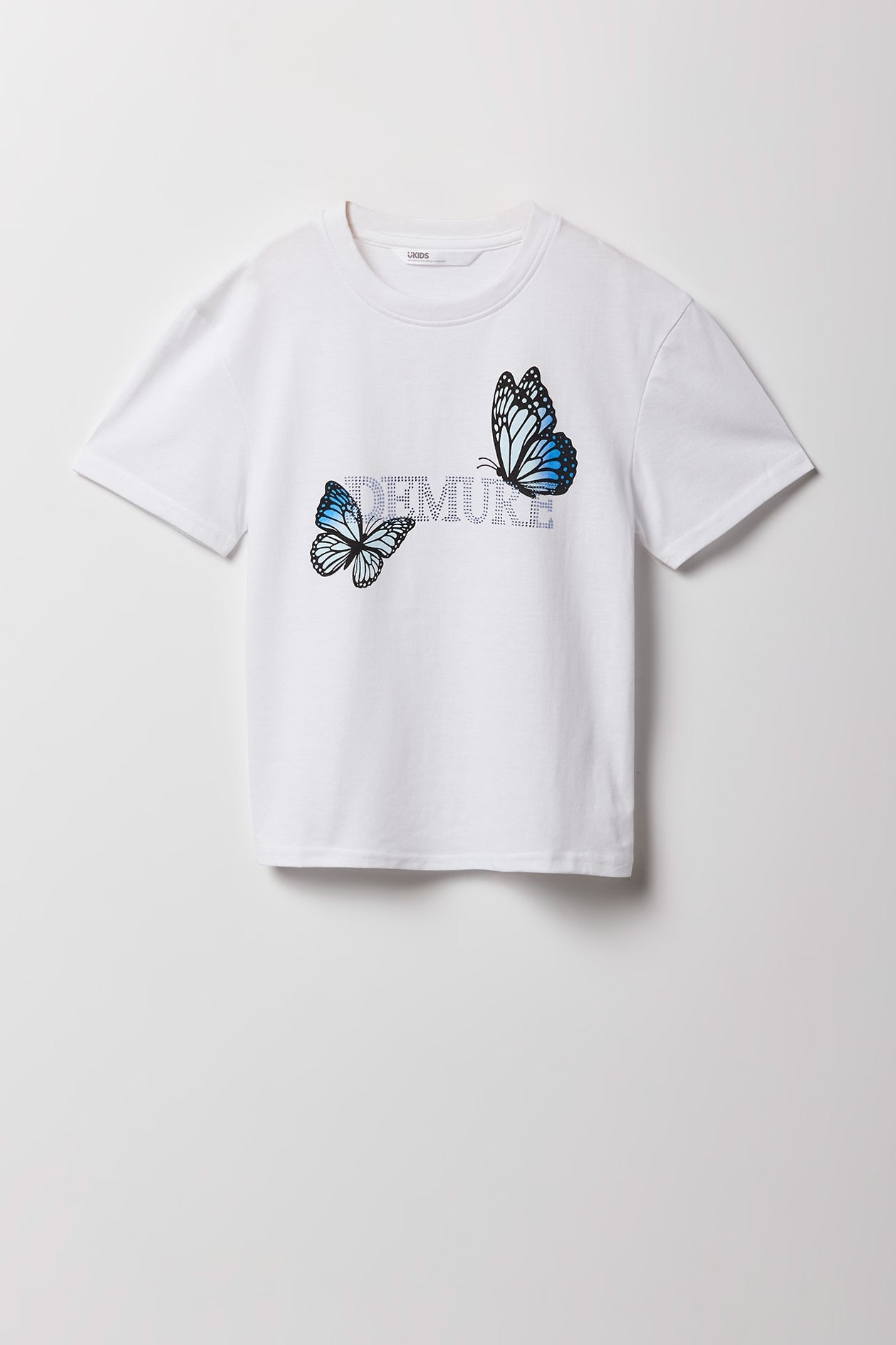 Girls Luxe Heavy Cotton Demure Rhinestone Graphic T-Shirt