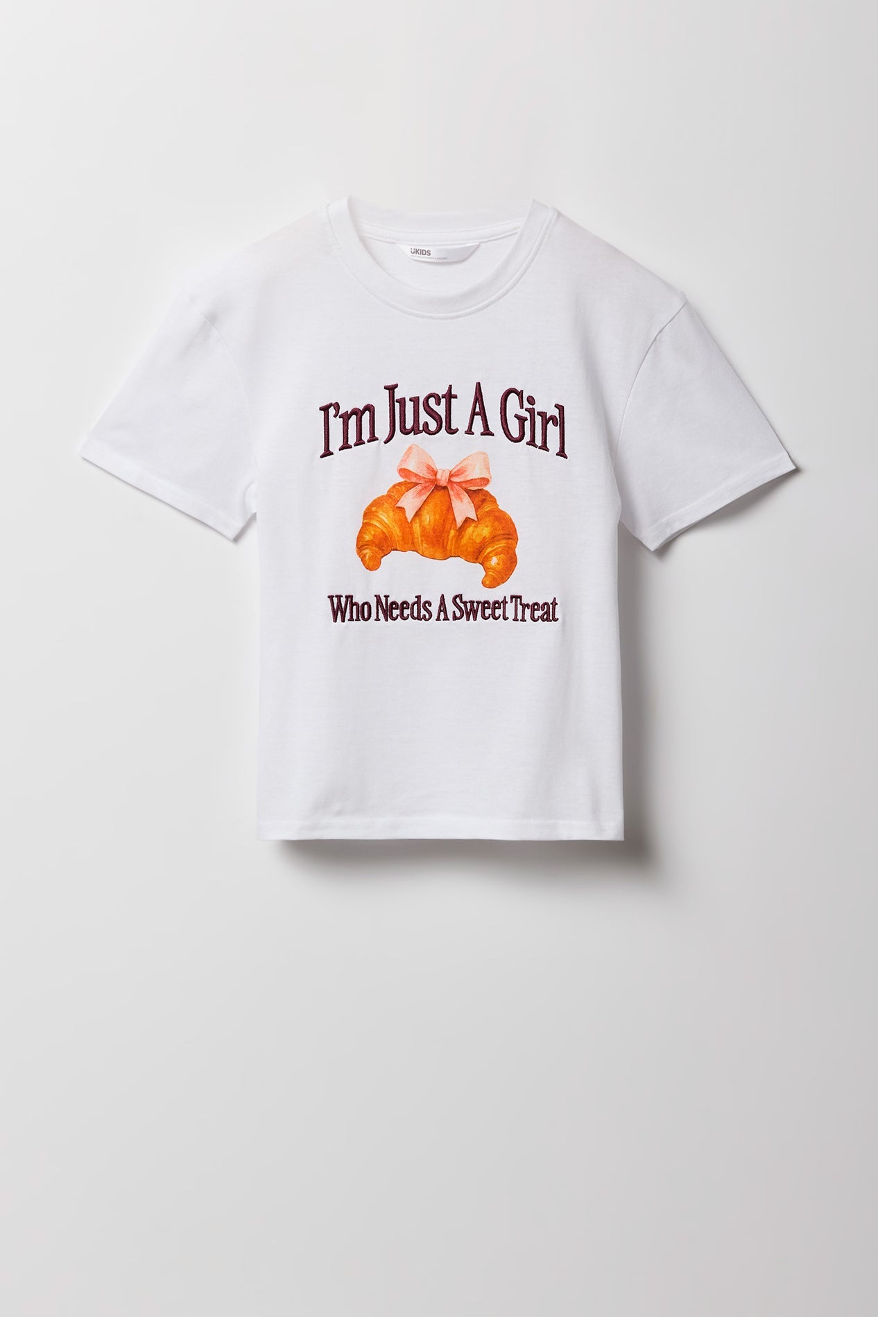 Girls Luxe Heavy Cotton Embroidered T-Shirt