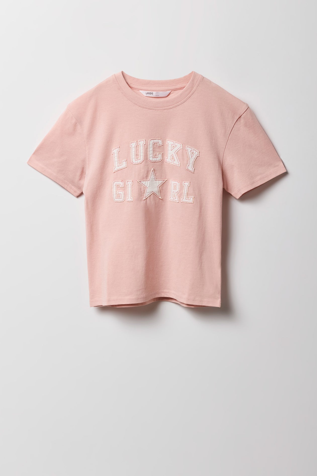 Girls Luxe Heavy Cotton Patched T-Shirt
