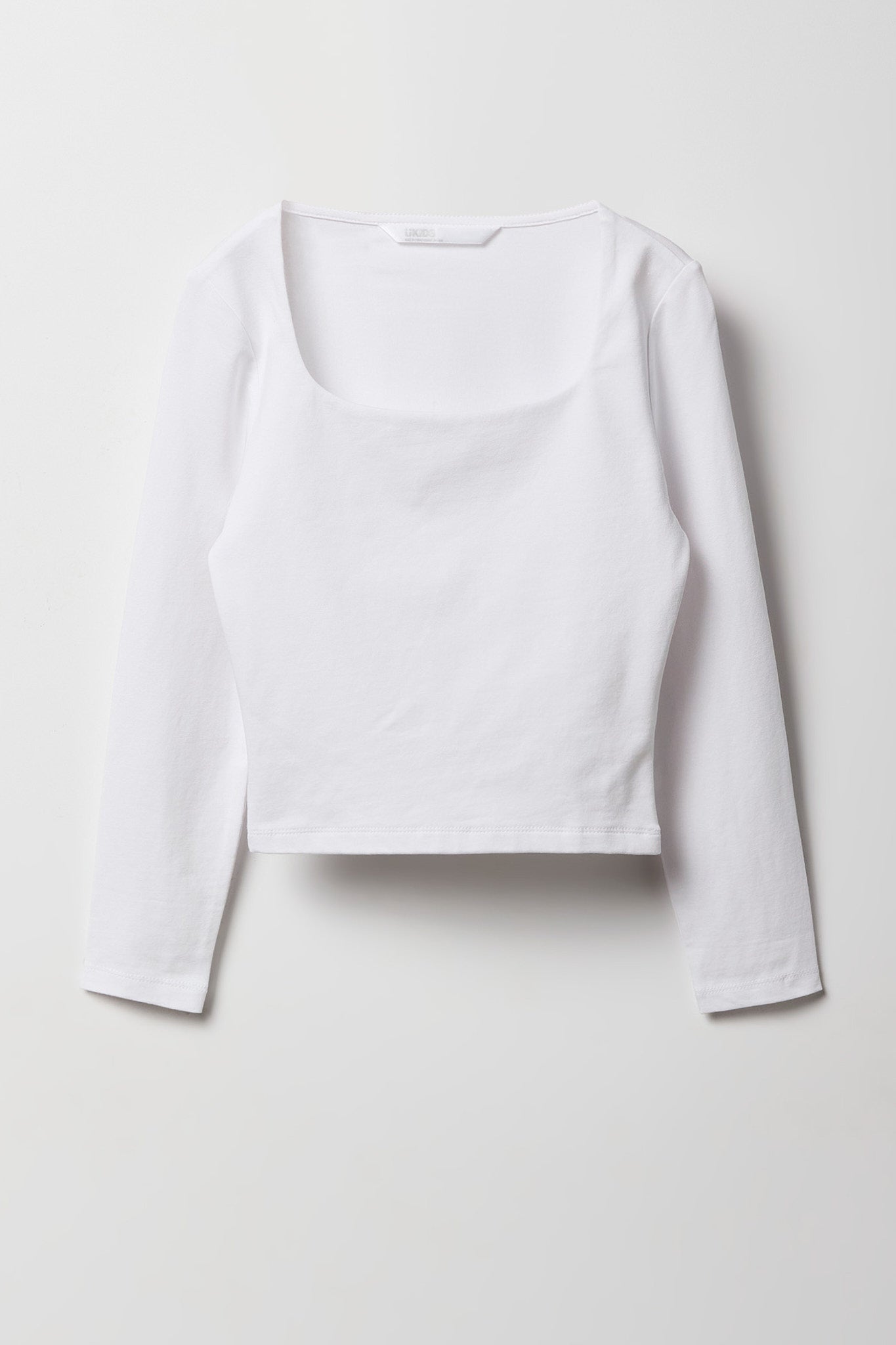 Girls Contour Square Neck Long Sleeve Top