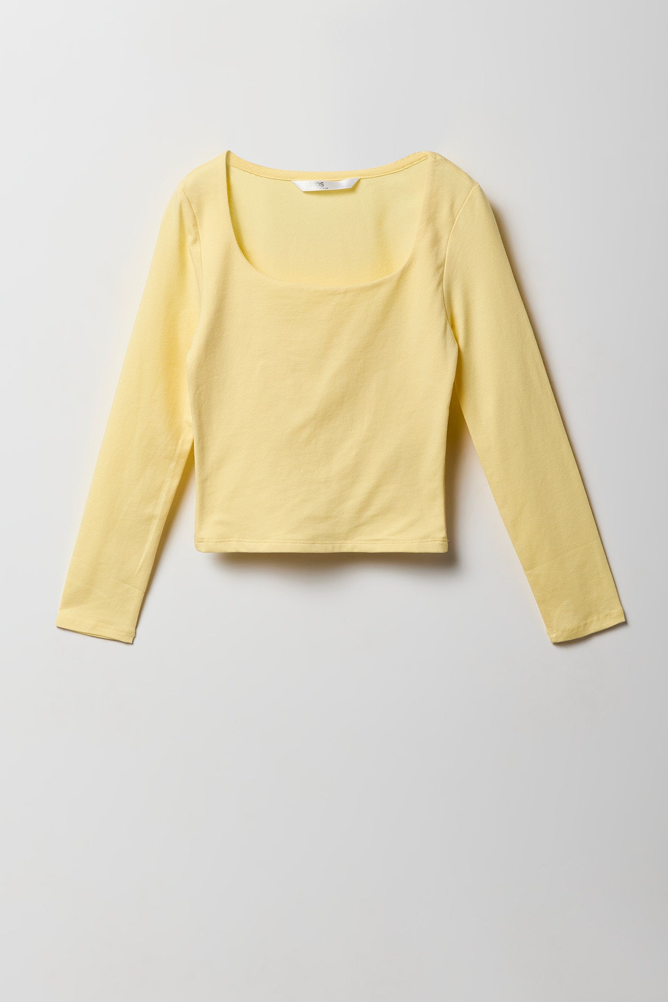 Girls Contour Square Neck Long Sleeve Top