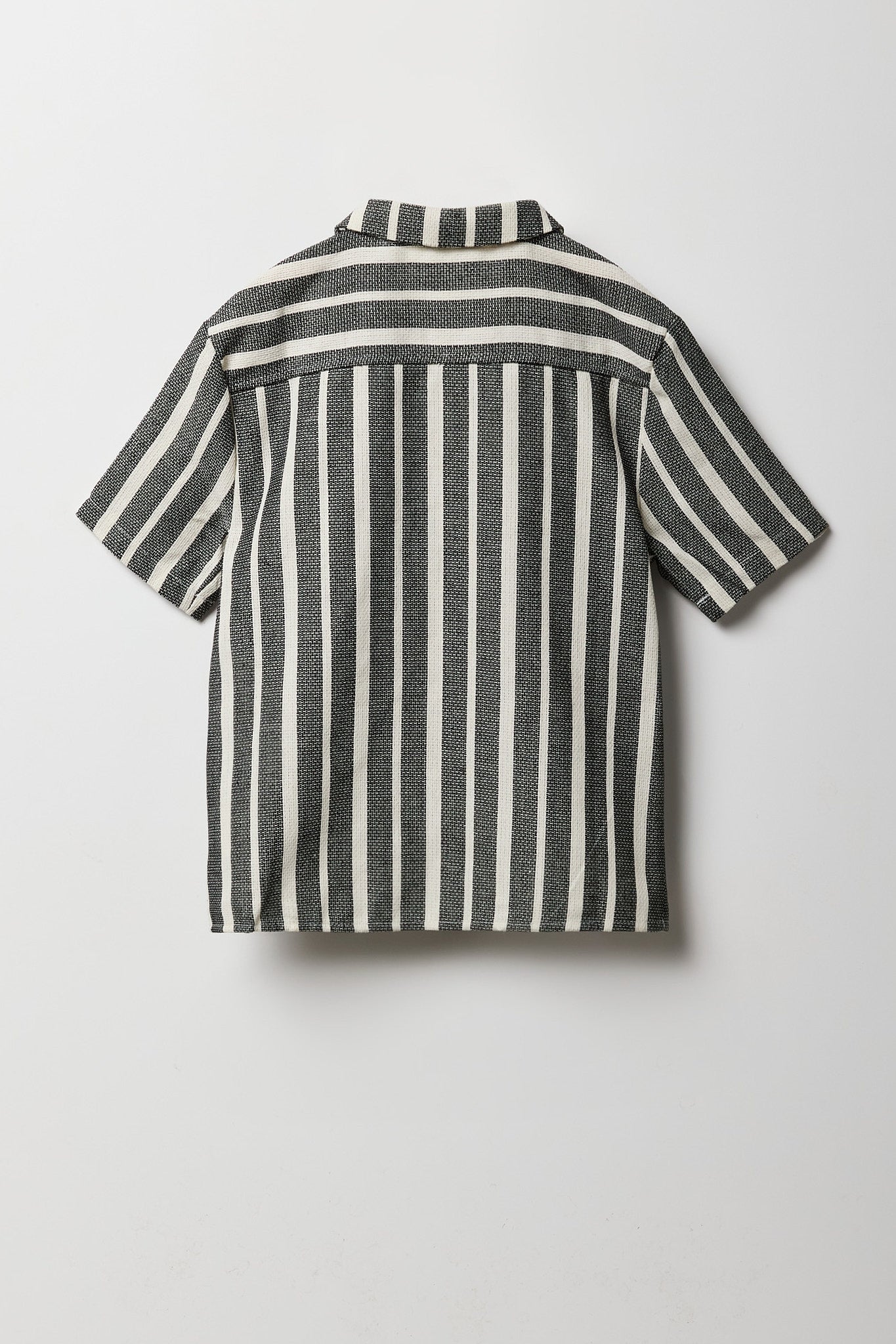 Boys Textured Striped Button-Up Top