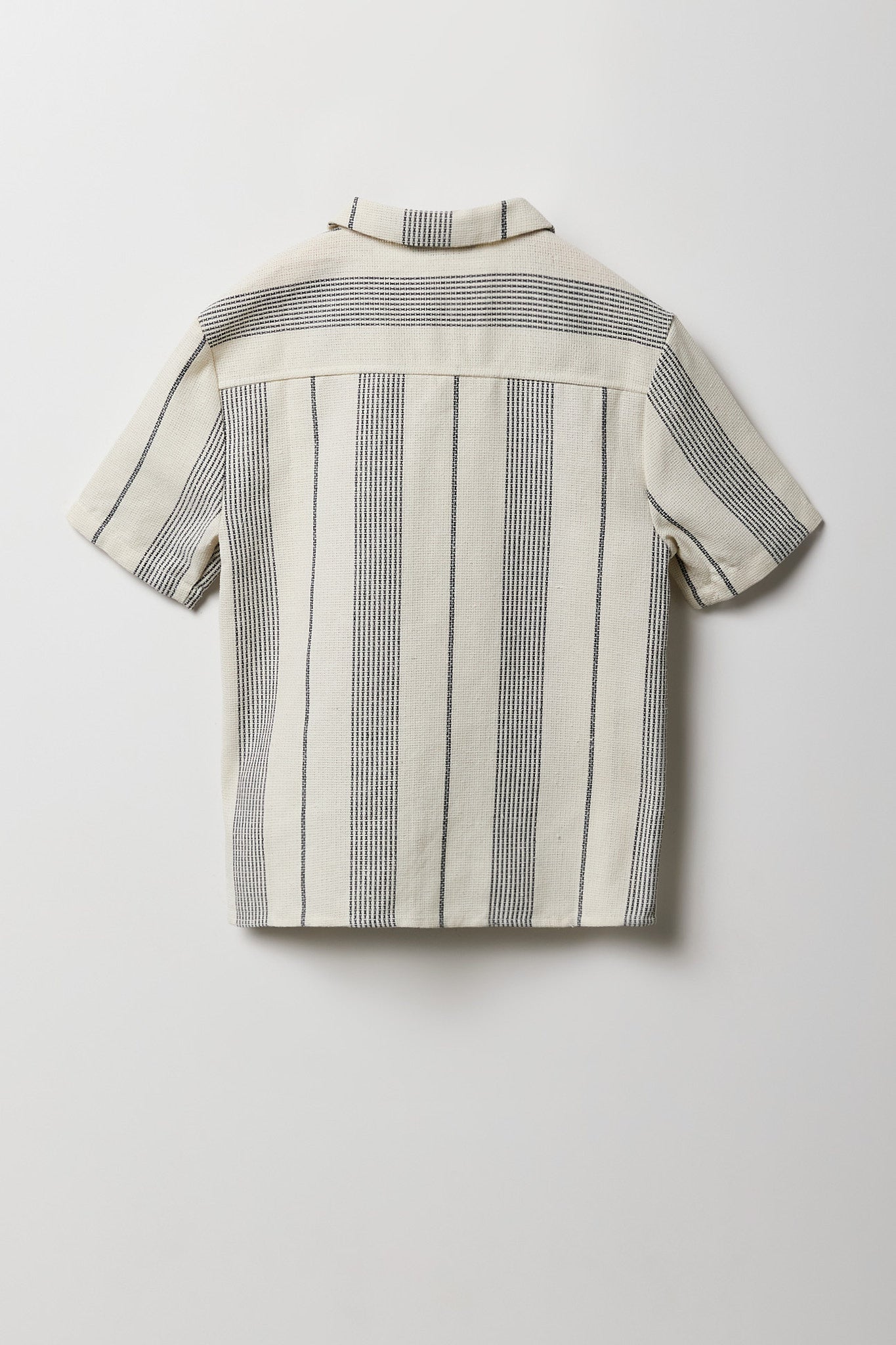 Boys Textured Striped Button-Up Top
